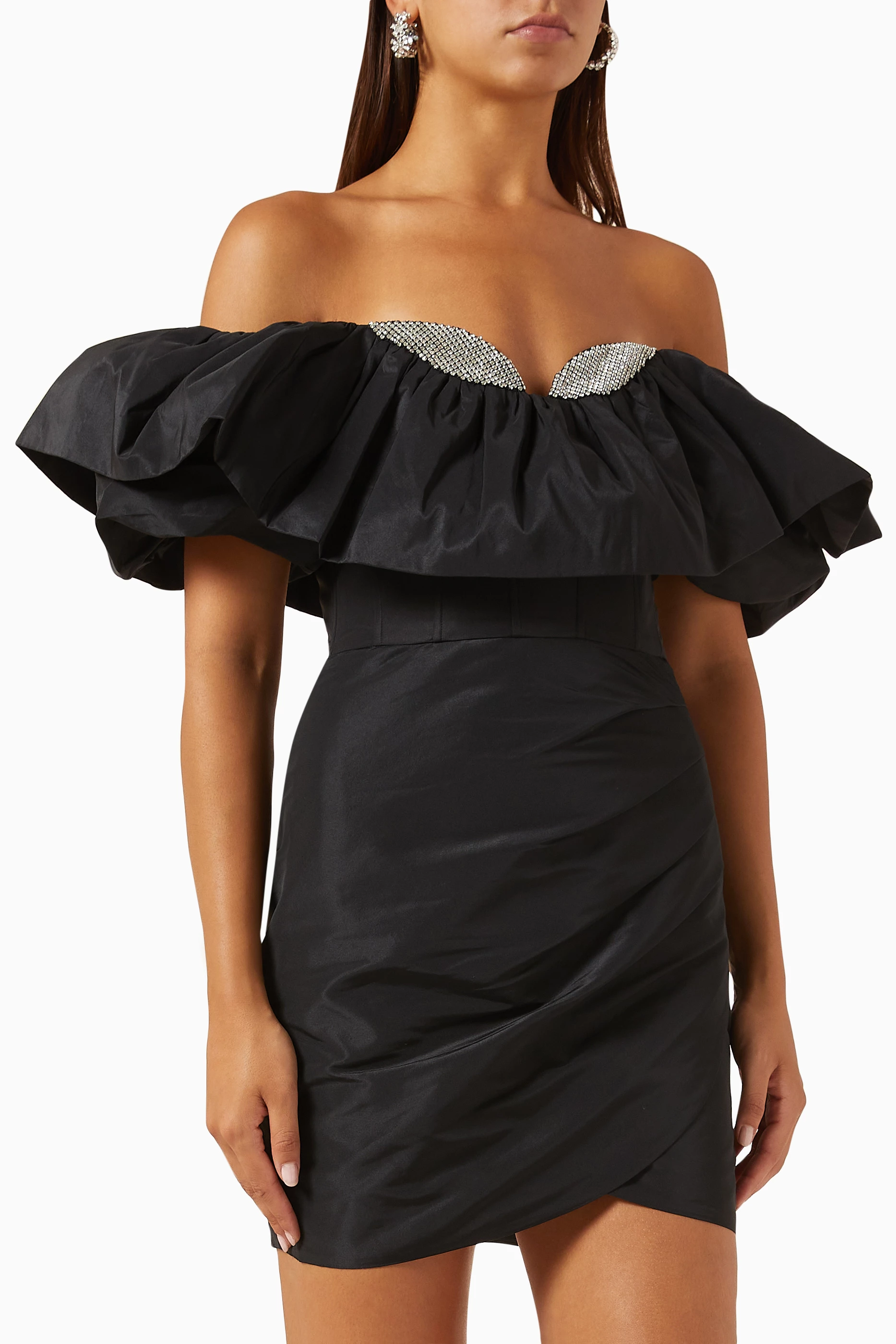 slim fit dress slacks Rent Rebecca Vallance Ella Gown (Black)