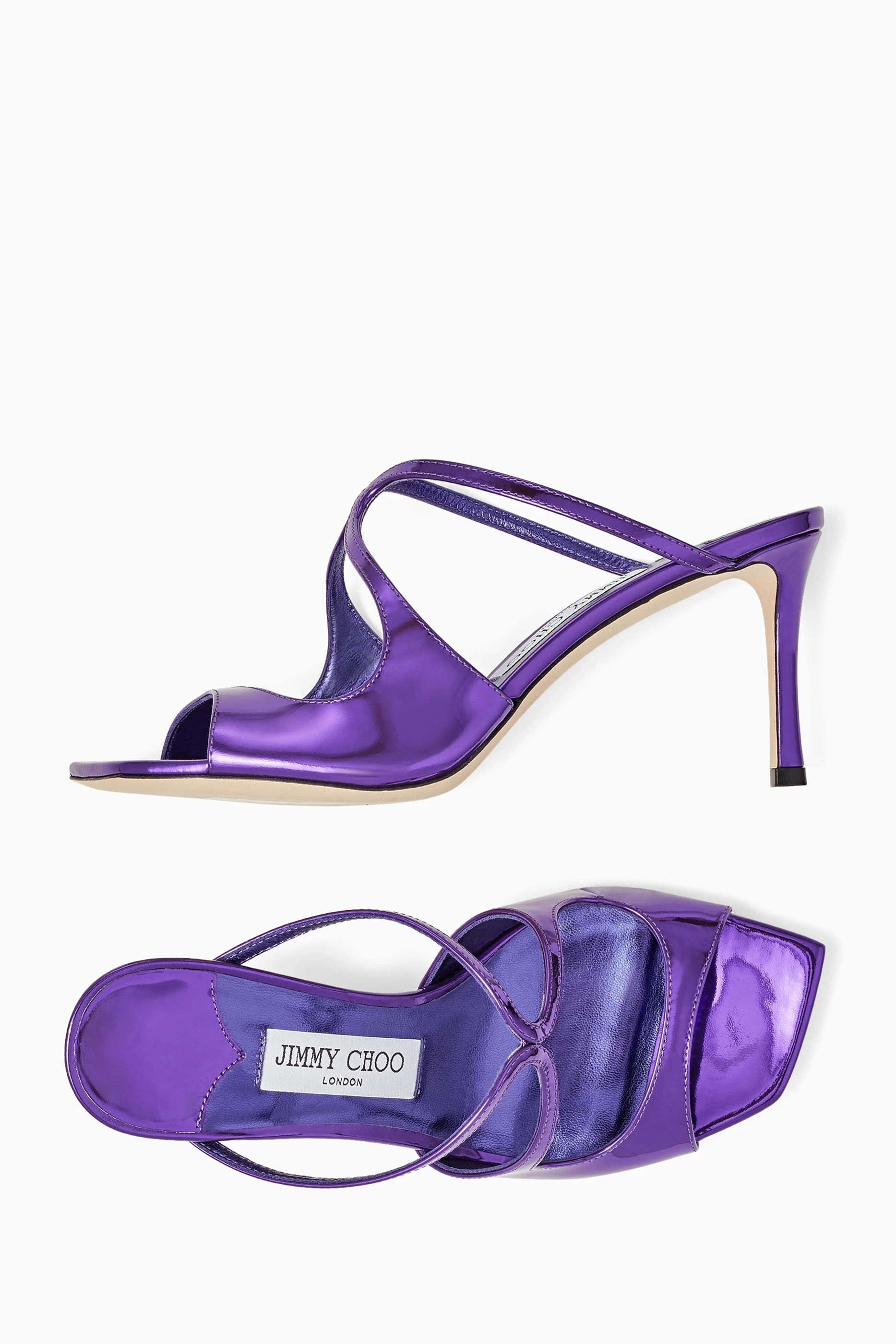 JIMMY CHOO パープル サンダル Jimmy Choo Lev 95mm スリングバック