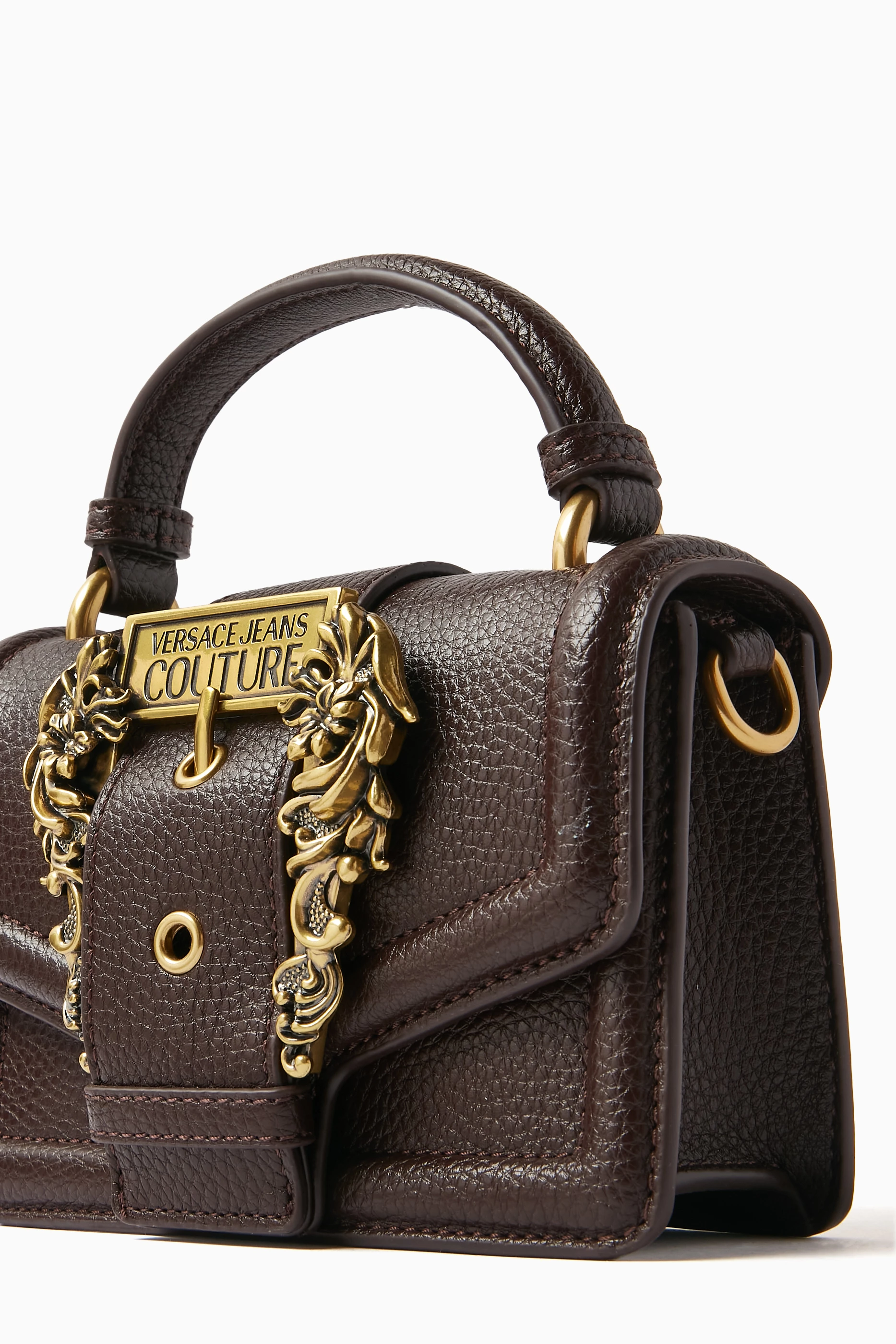 Buy Versace Jeans Couture Brown Couture 01 Crossbody Bag in Grainy - Main Image