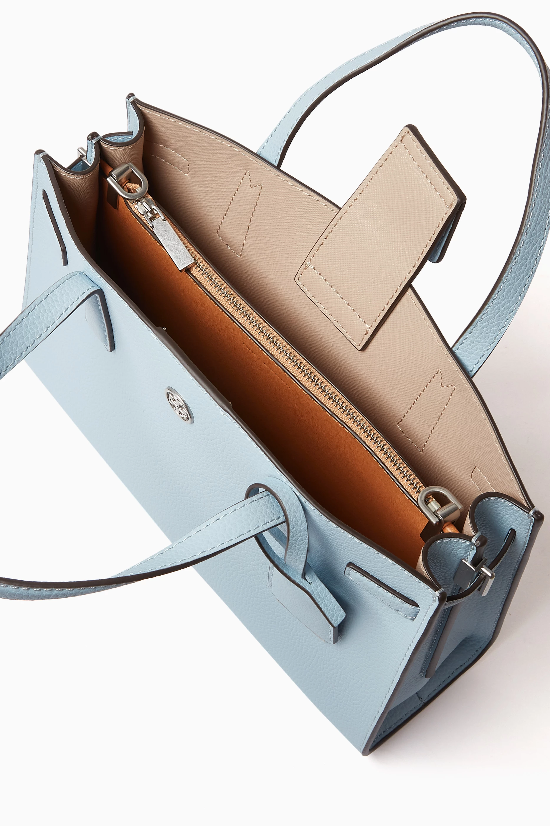 Buy Tory Burch Blue Small Walker Satchel in Leather For Women