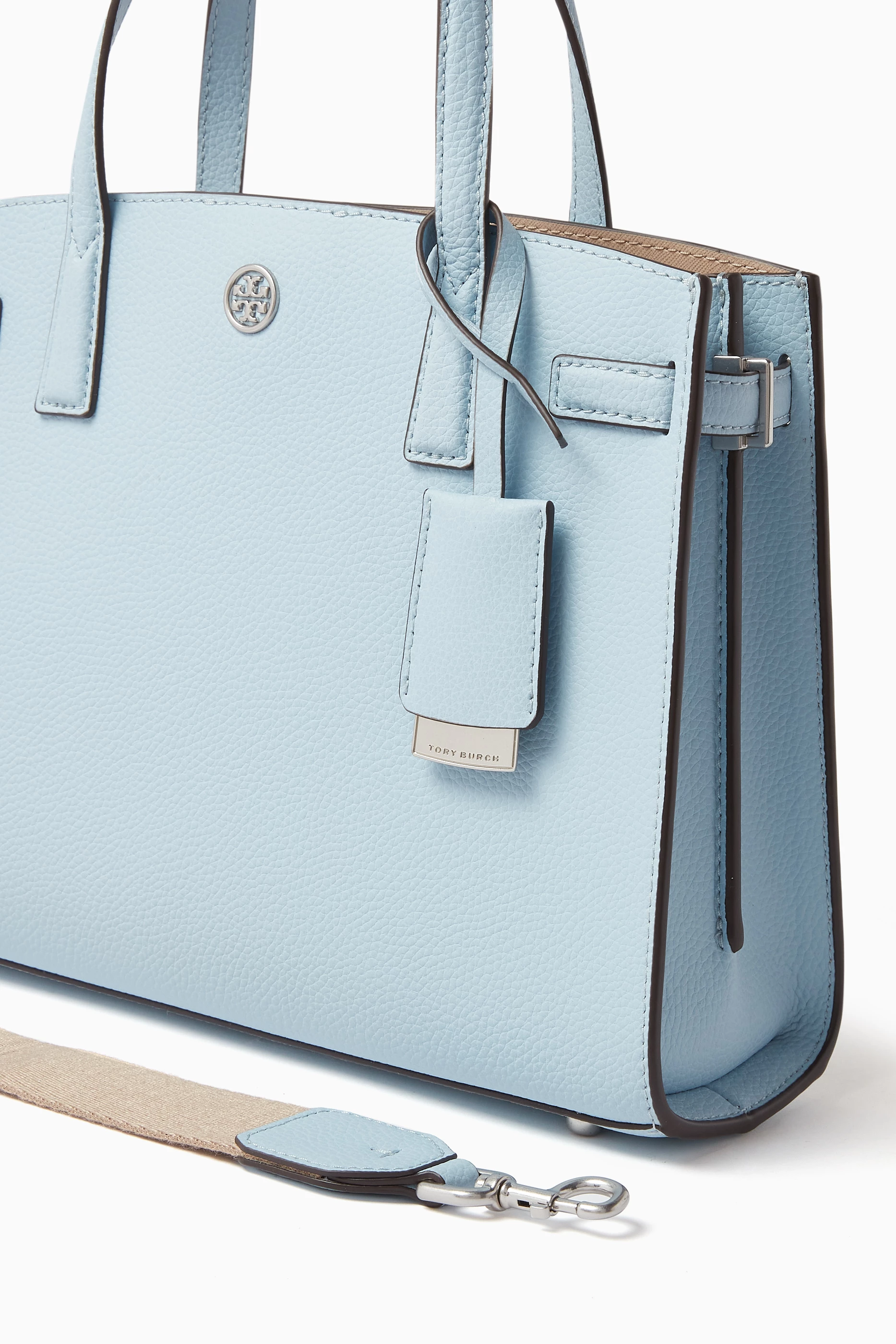 Buy Tory Burch Blue Small Walker Satchel in Leather For Women Online Ounass Saudi