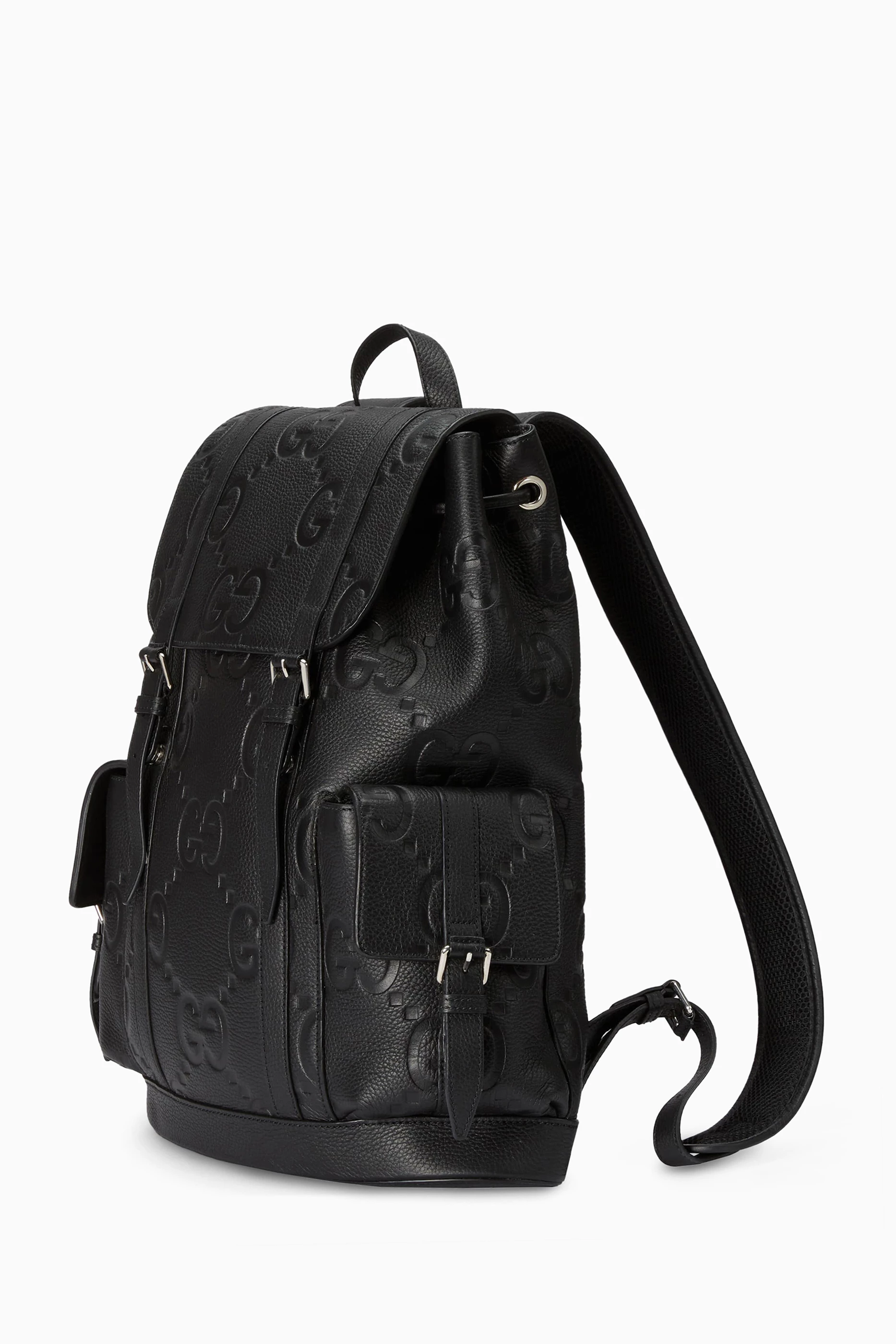 Black Leather Gucci Backpack Gucci Leather Print Backpack Bag Black - Gucci Bags main image 2