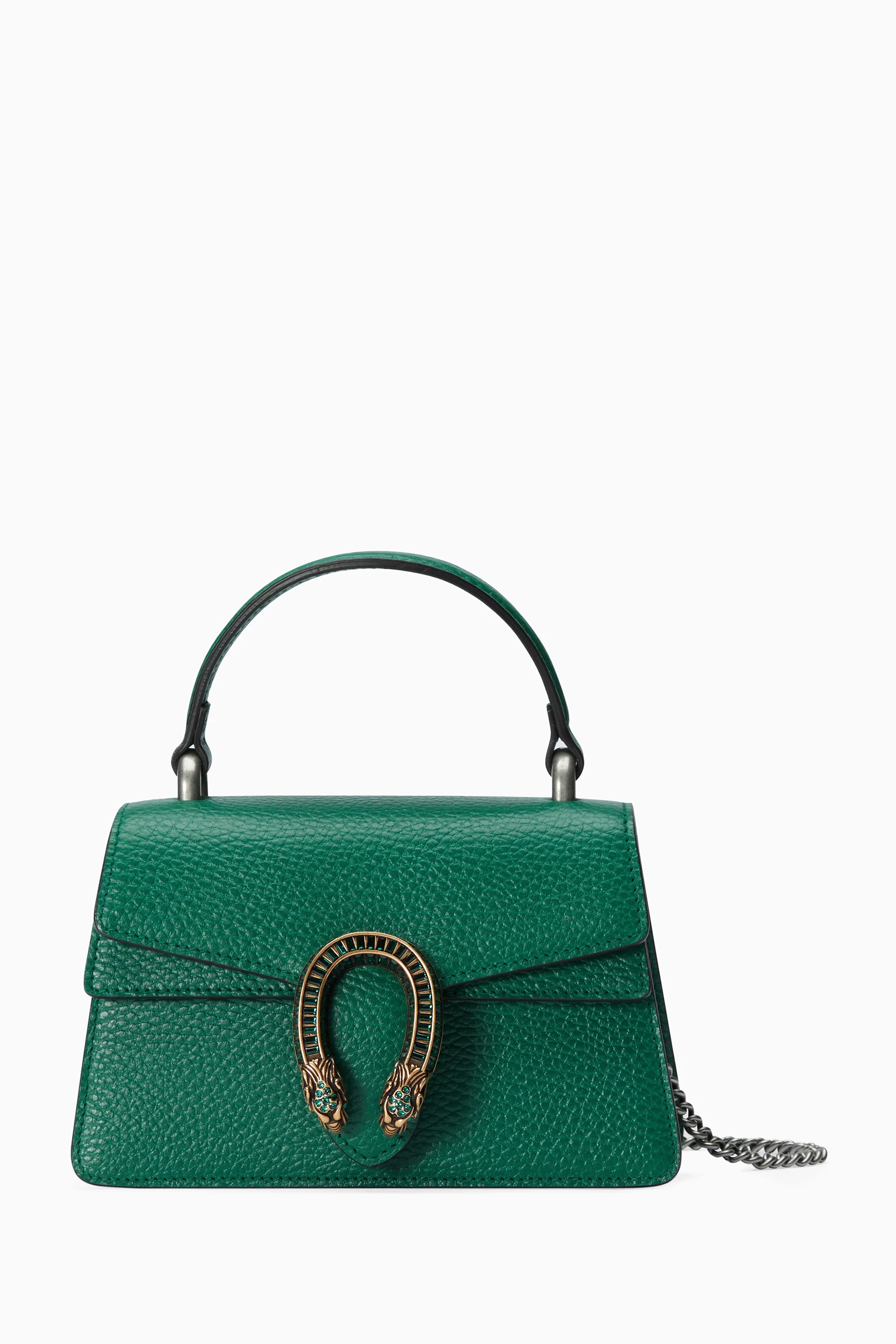Buy Gucci Green Mini Dionysus Top Handle Bag in Leather For Women