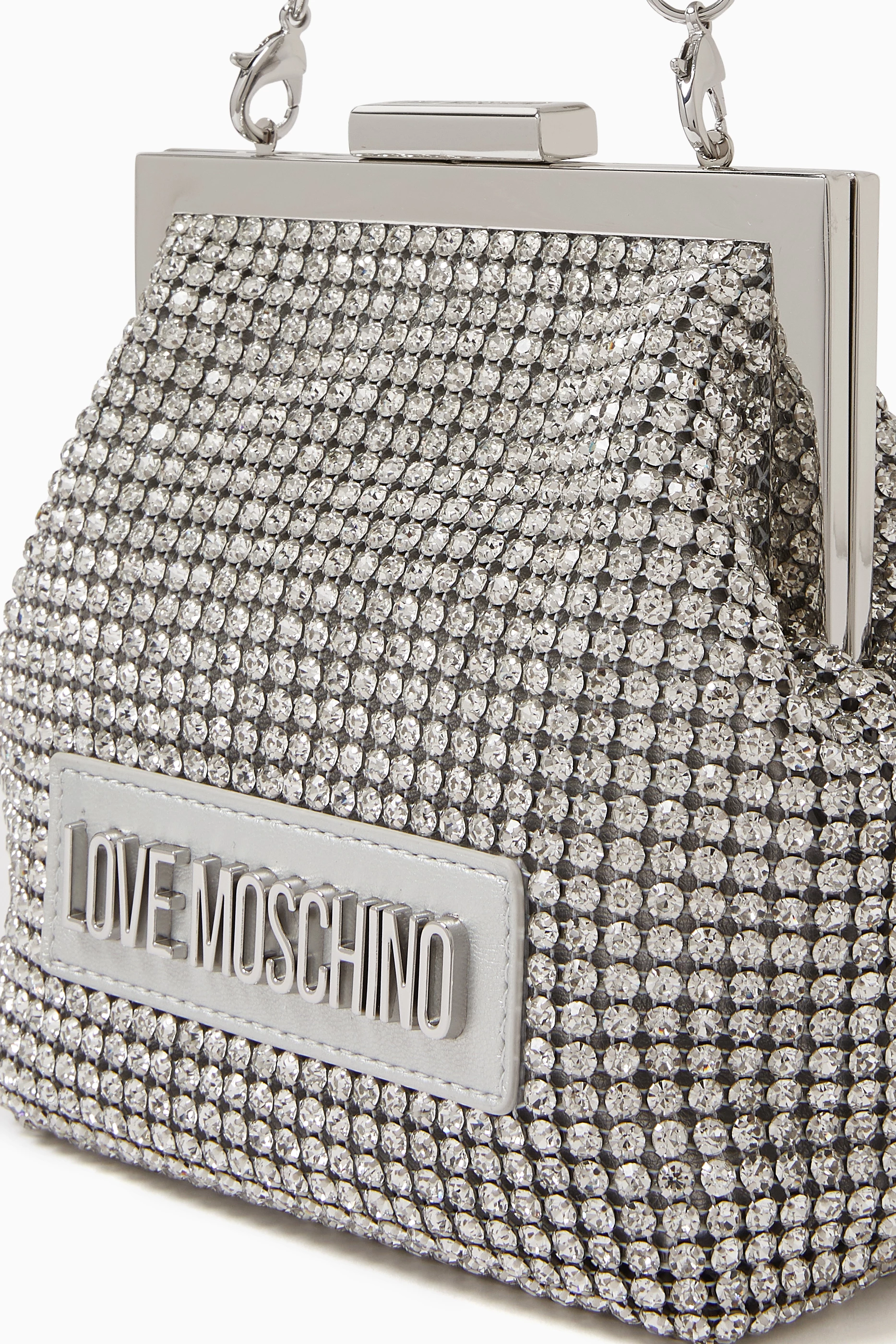 Buy Love Moschino Silver Mini Bling Bling Bag in Crystal  display picture 1