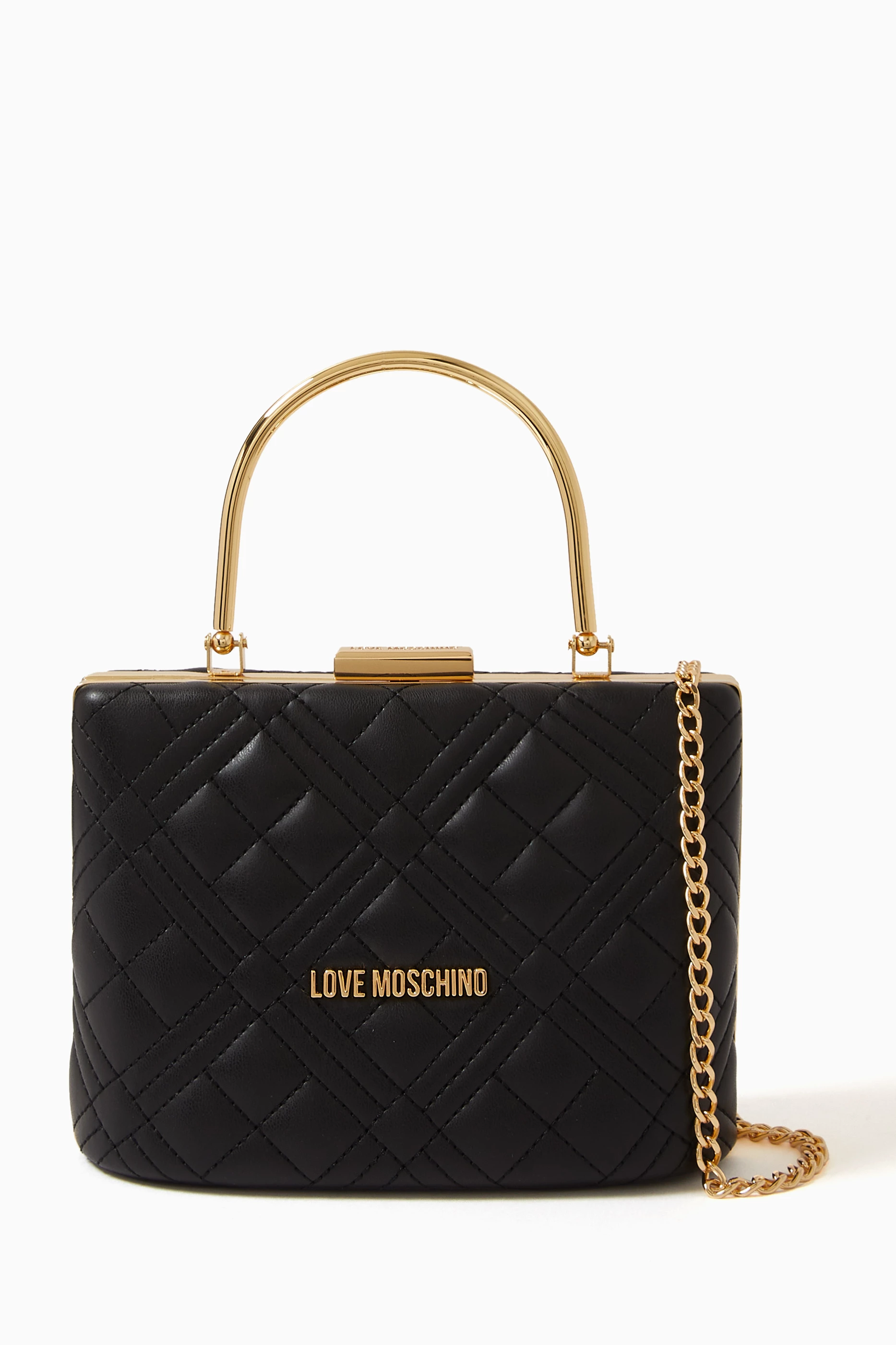 Buy Love Moschino Black Evening Top Handle Bag in Quilted Faux Leather For Women Online Ounass Saudi