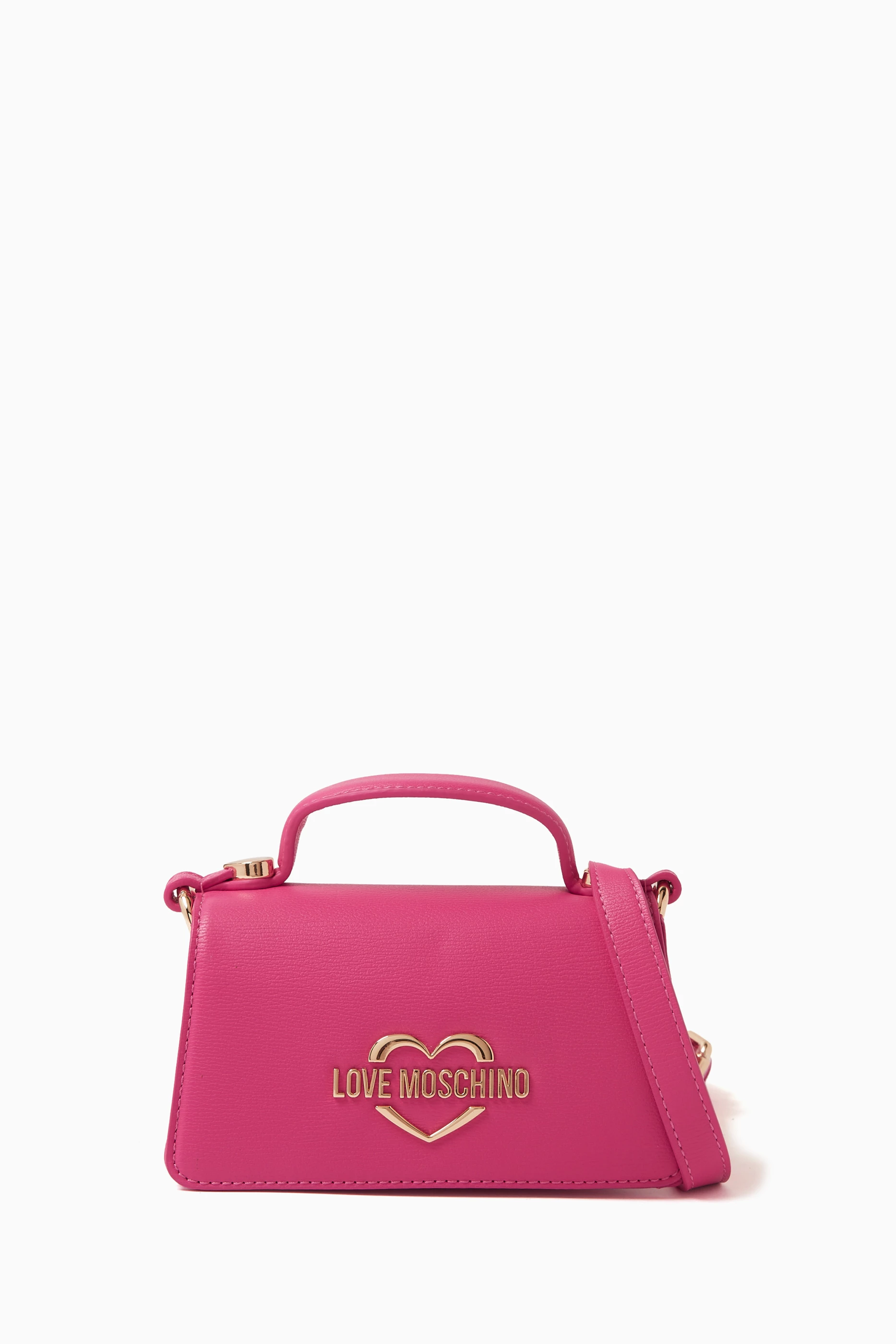 Buy Love Moschino Pink Mini Hollies Crossbody Bag in Faux Leather For Women Online Ounass Saudi