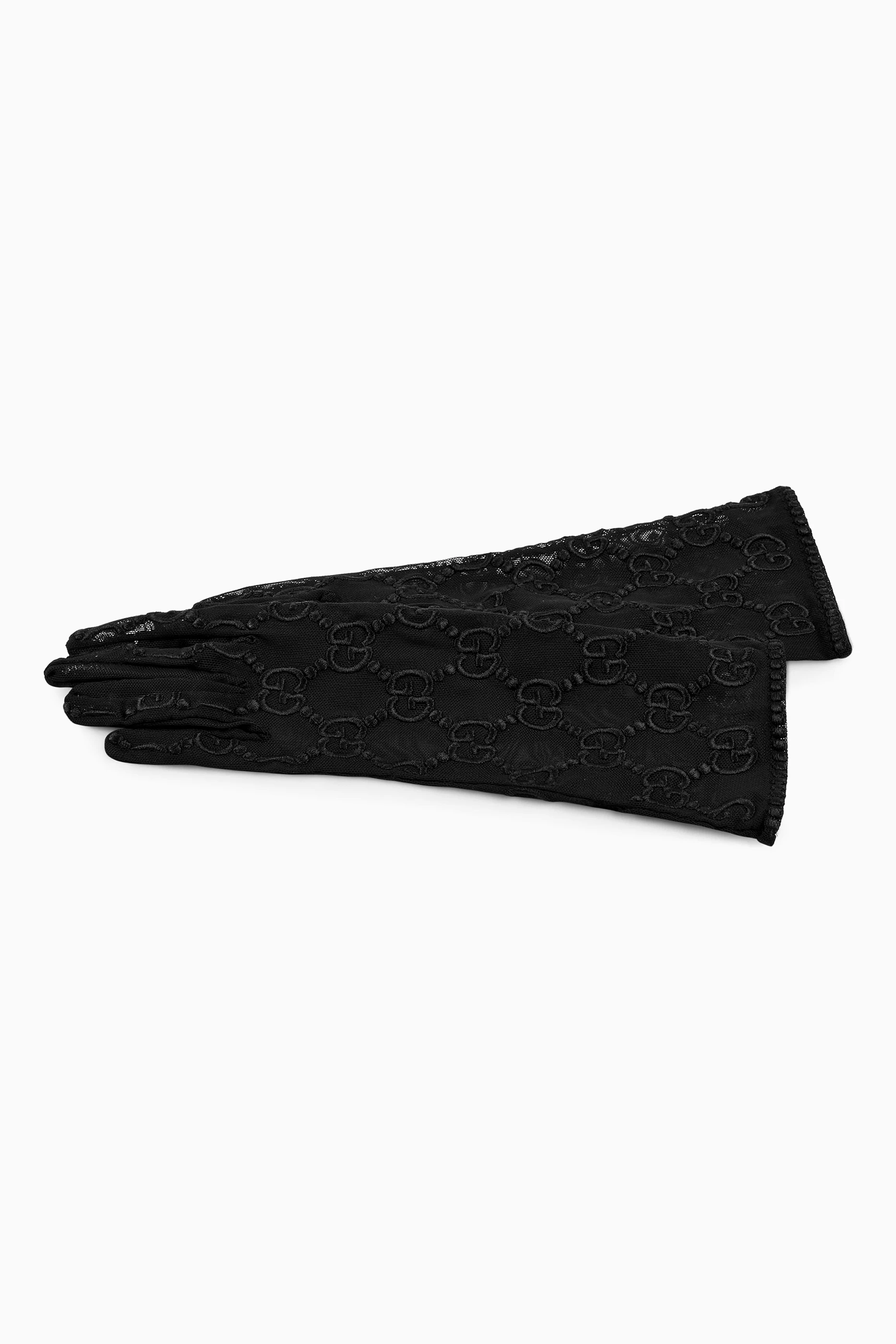 Buy Gucci Black GG Motif Gloves in Tulle For Women Online | Ounass