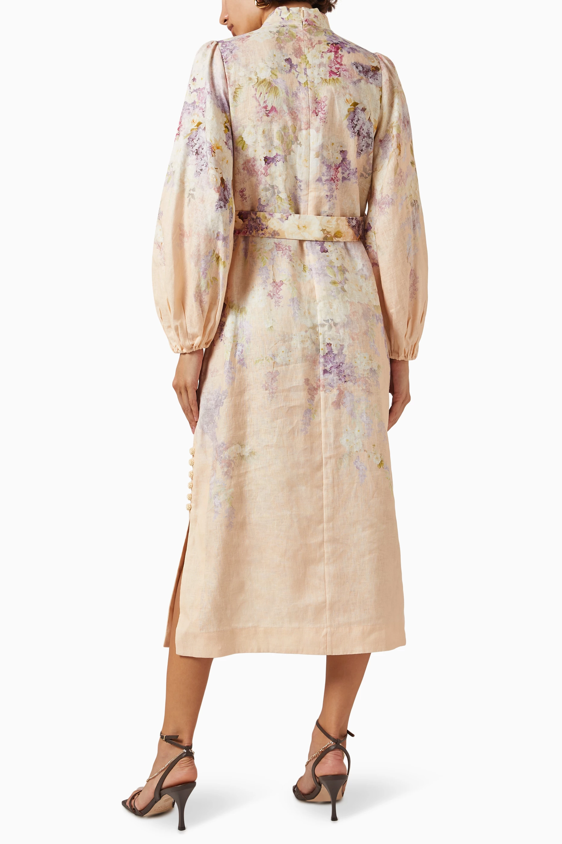 zimmermann lyrical buttoned midi dress Buy Zimmermann Multicolour Lyrical Buttoned Midi Dress in Linen For Women  Online