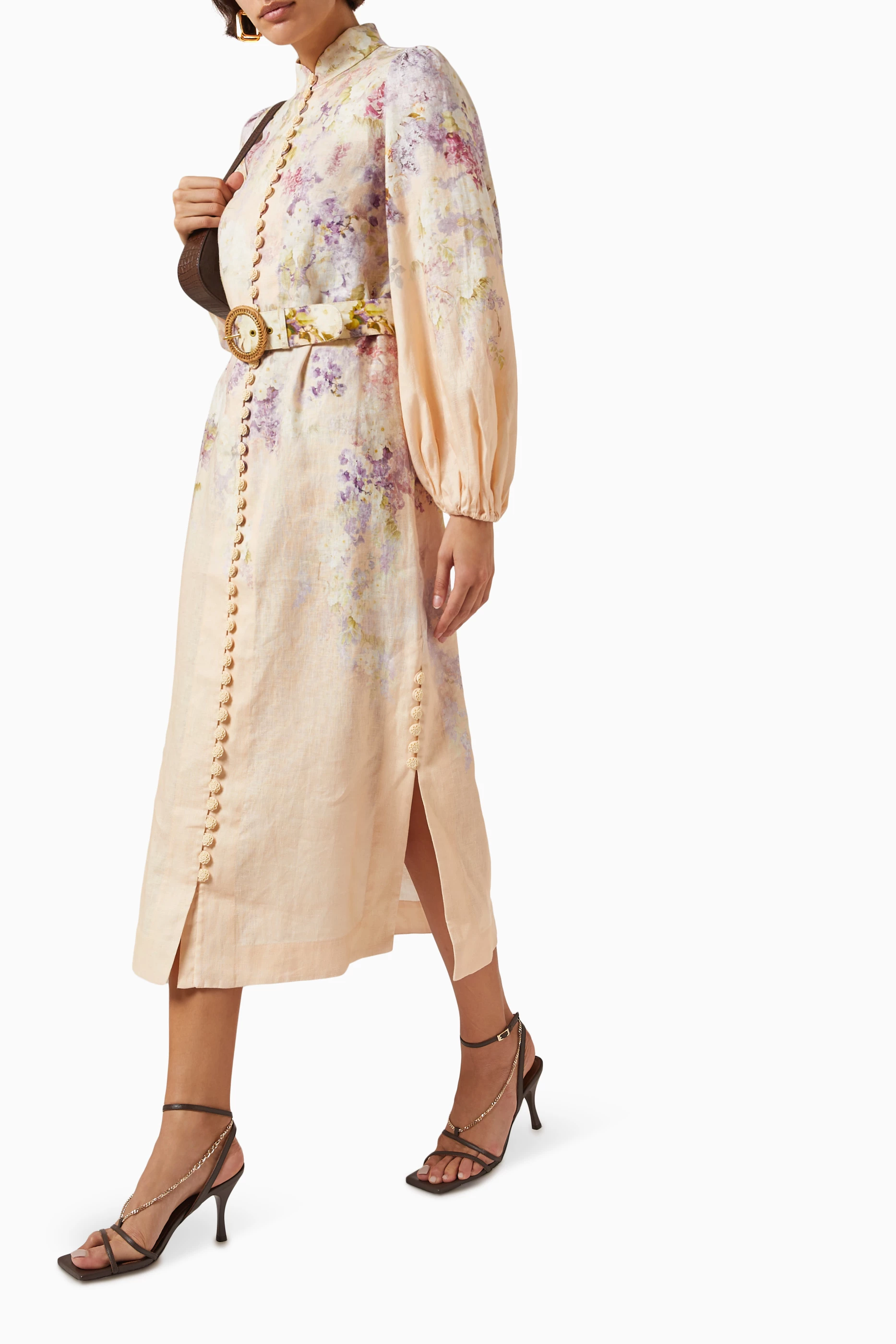 knee length dresses for ladies Lyrical Gather Sleeve Midi Dress main image 1
