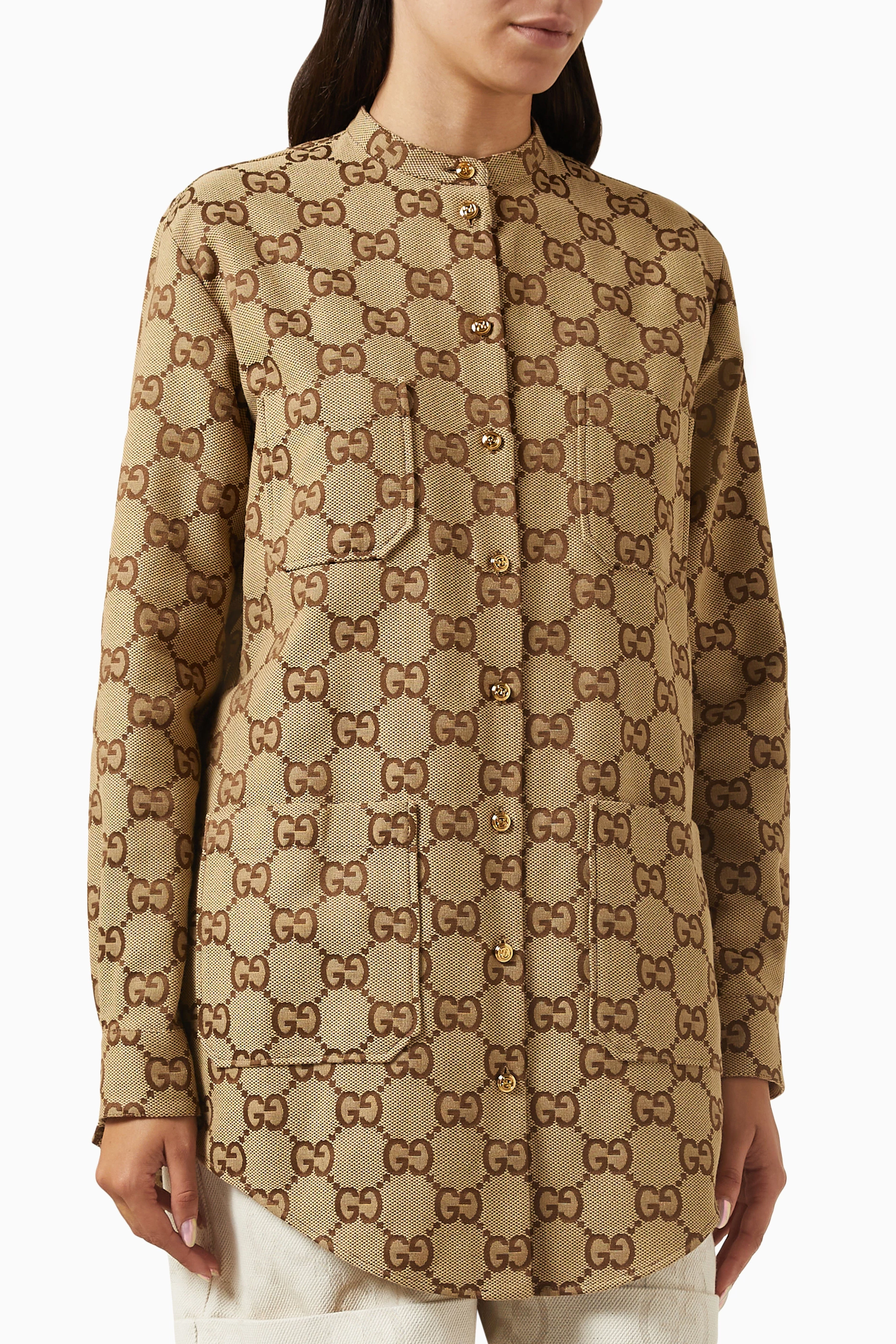 Buy Gucci Brown Shirt in GG Canvas For Women Online Ounass Saudi