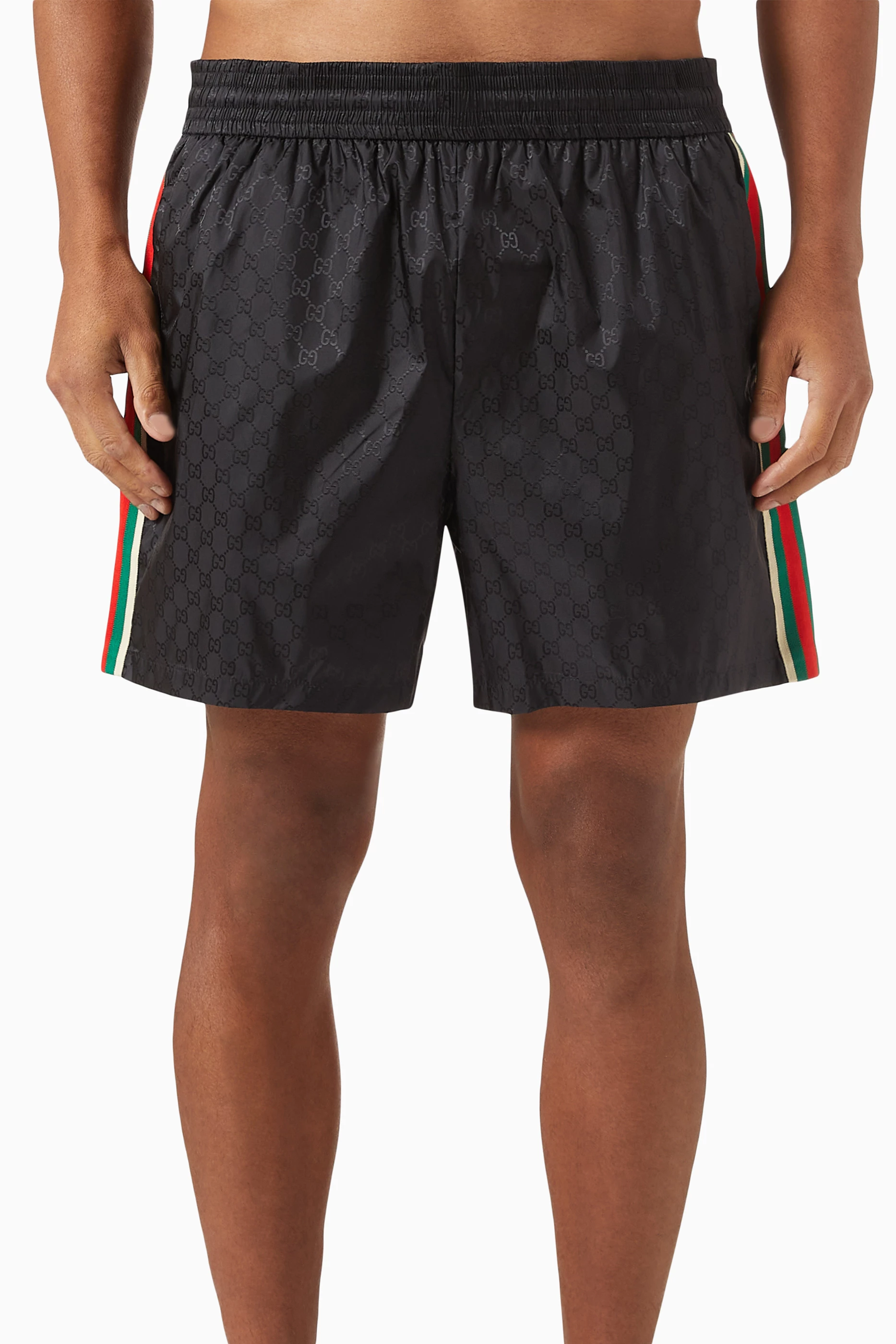 Buy Gucci Black GG Jacquard Swim Shorts in Nylon For Men Online