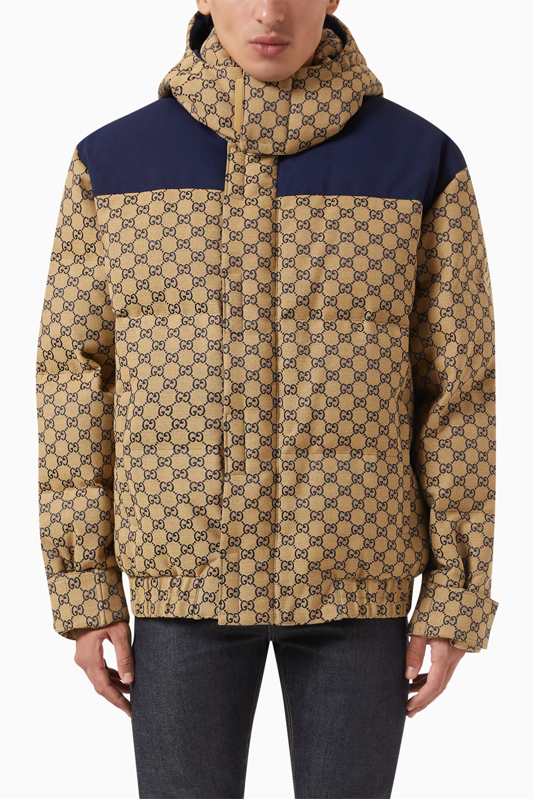 Buy Gucci Brown GG Monogram Goose down Jacket in Canvas For Men Online Ounass Saudi