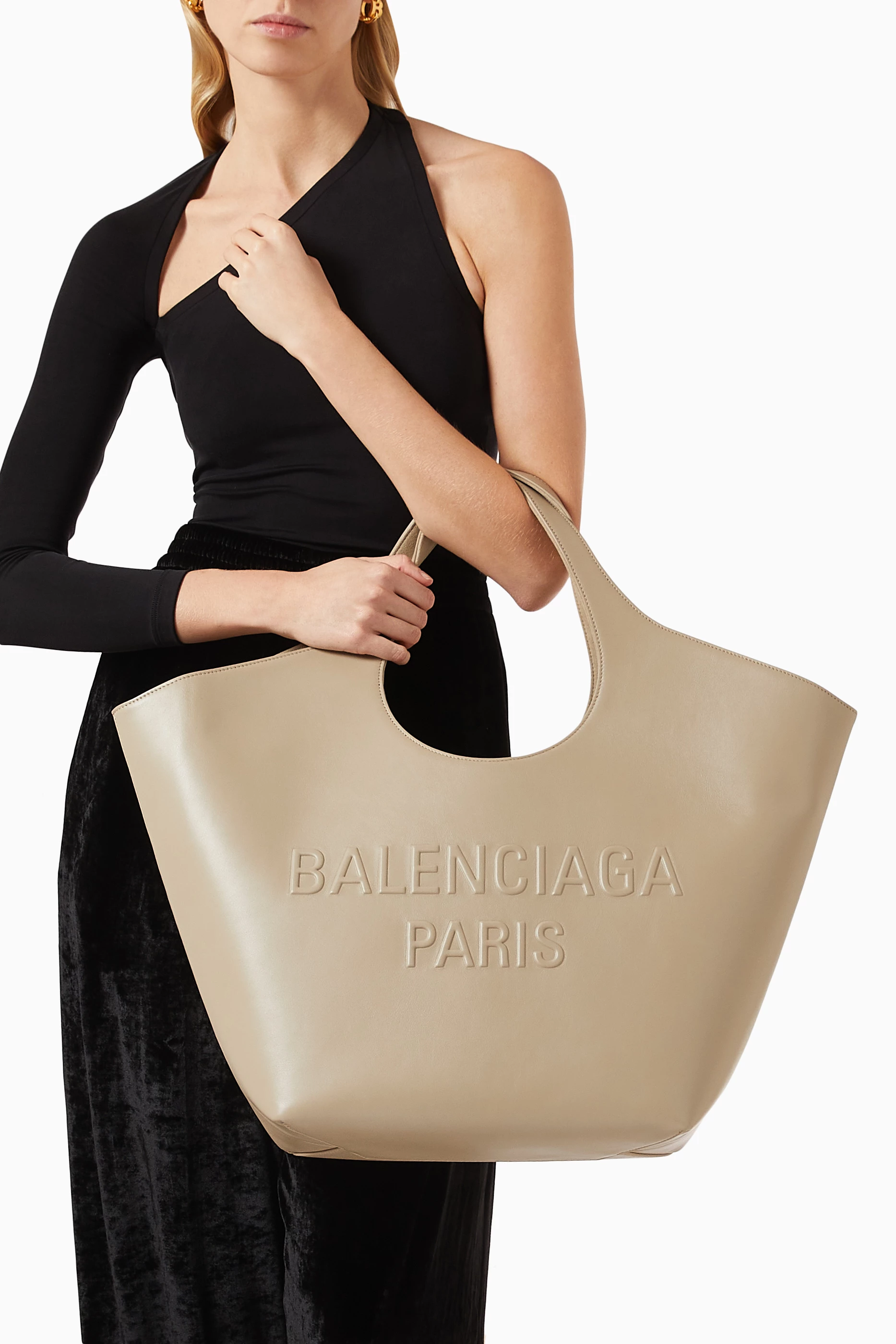 Buy Balenciaga Neutral Medium Mary Kate Tote Bag in Smooth