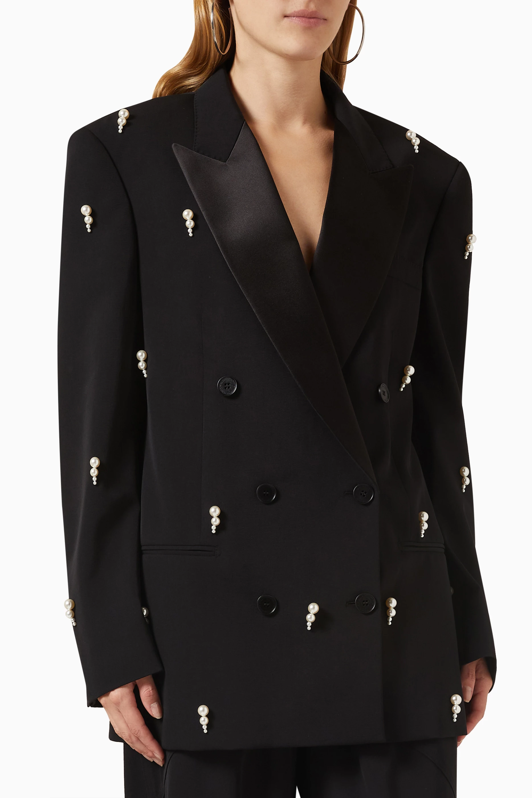 Buy Stella McCartney Black Pearl Embroidered Oversized