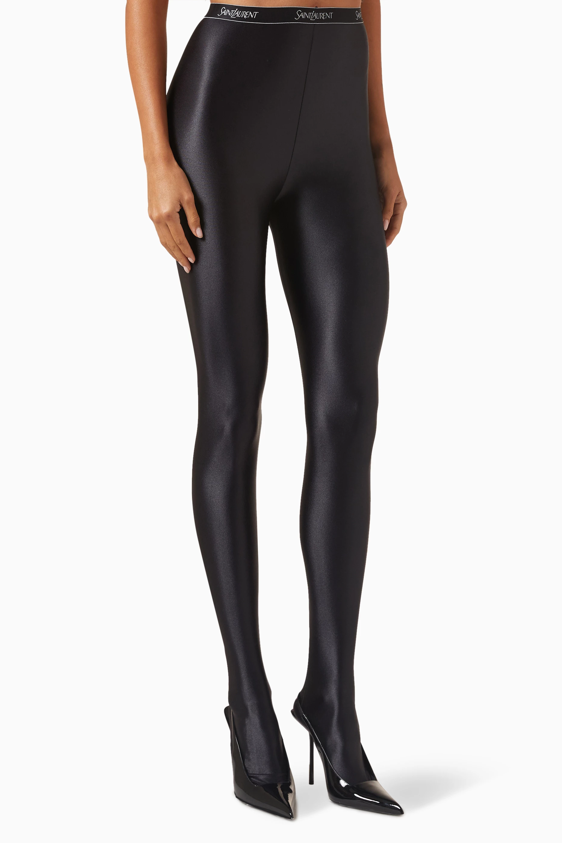 Ysl logo tights sales