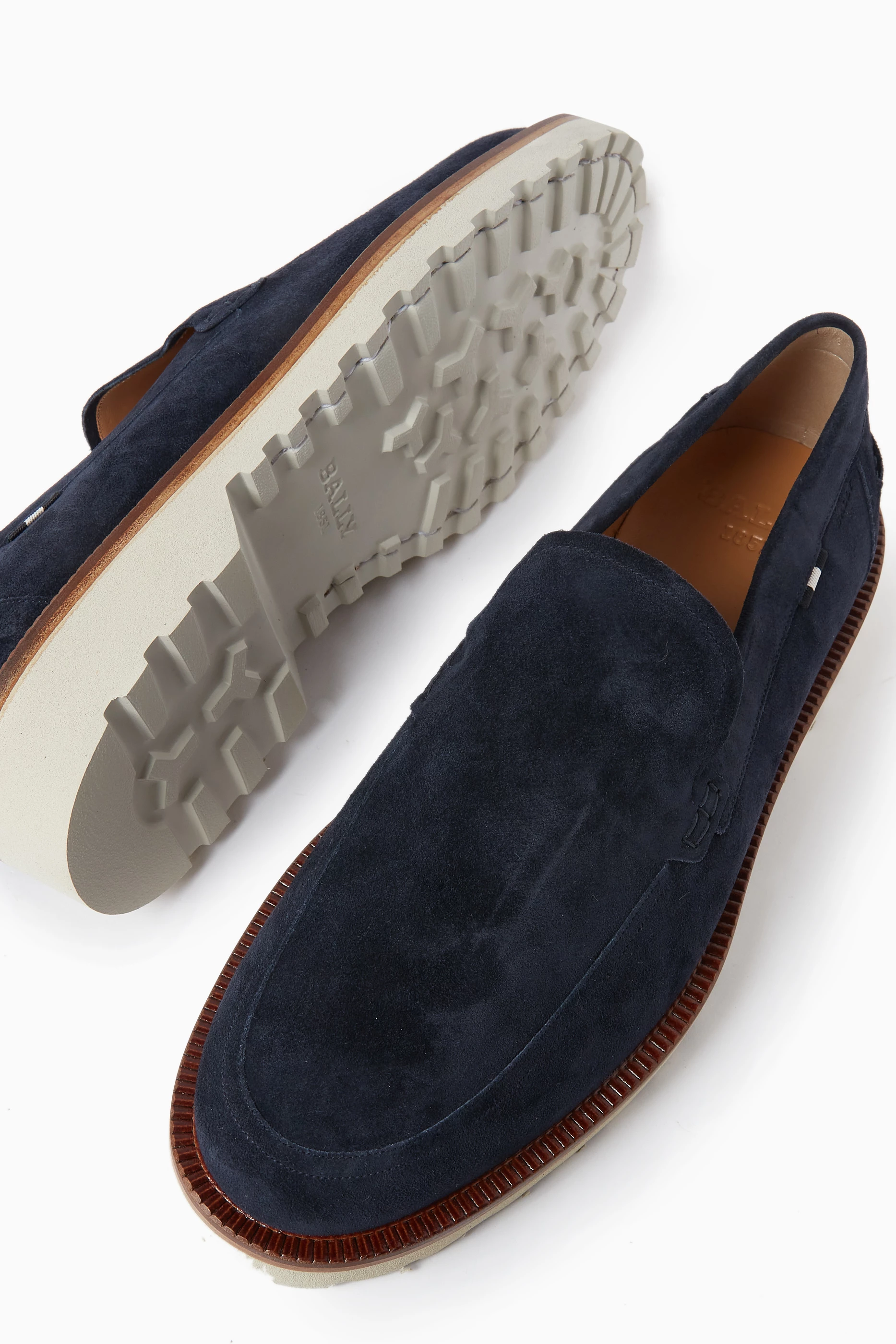 NWOB Bally Men’s Novald Nordal Tassel Navy Blue Suede Platform Loafer Size 6.5 D Berwick Belgian Tassel Loafer - Midnight Blue Suede  main image 3