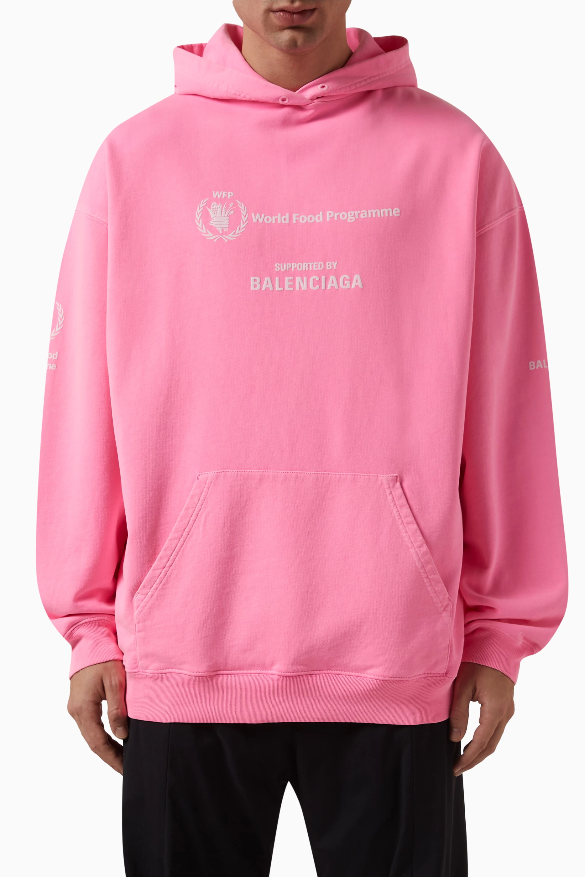 Buy Balenciaga Pink WFP Hoodie in Fleece For UNISEX Online | Ounass Saudi