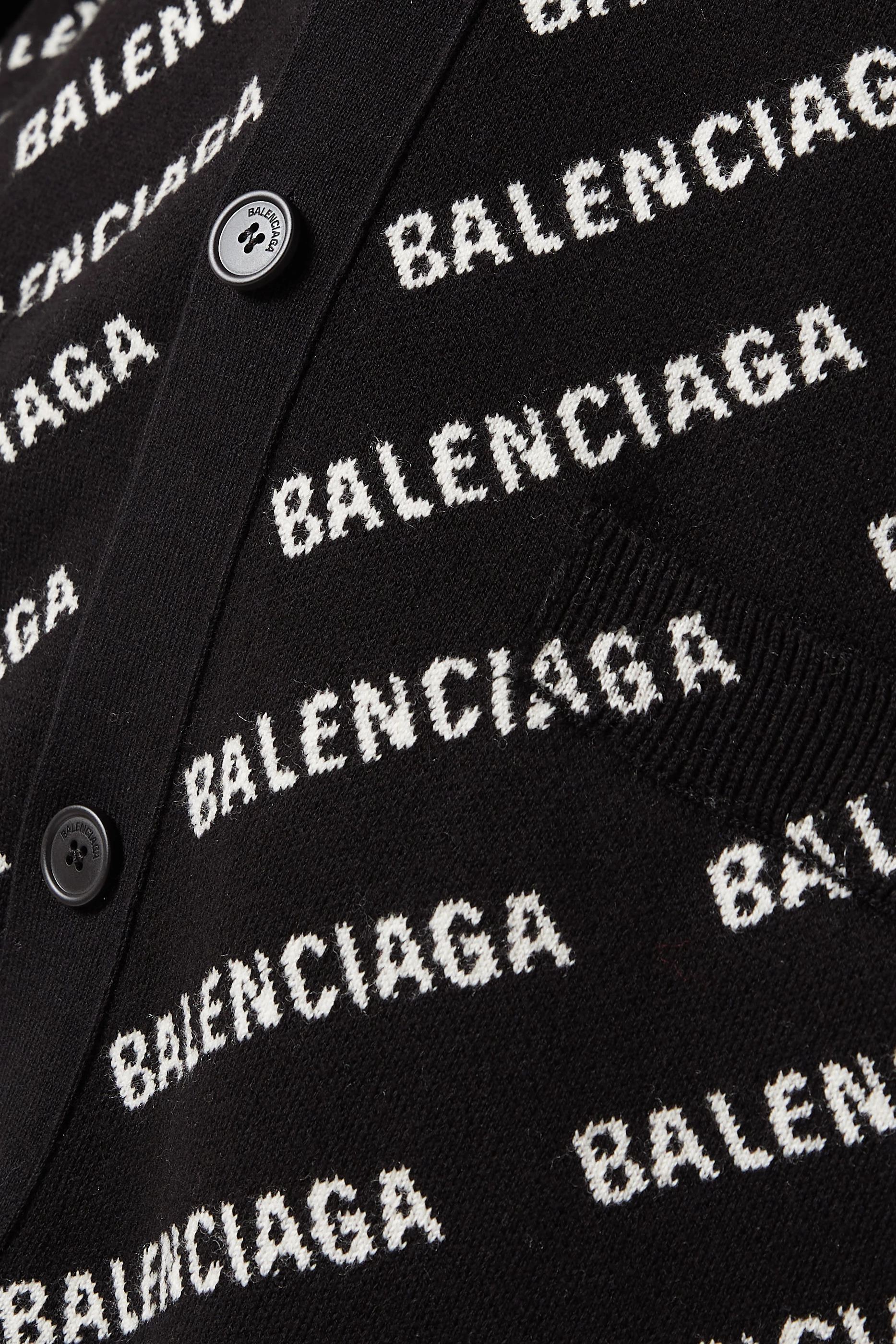 Buy Balenciaga Black Allover Logo Cardigan For Women Online 