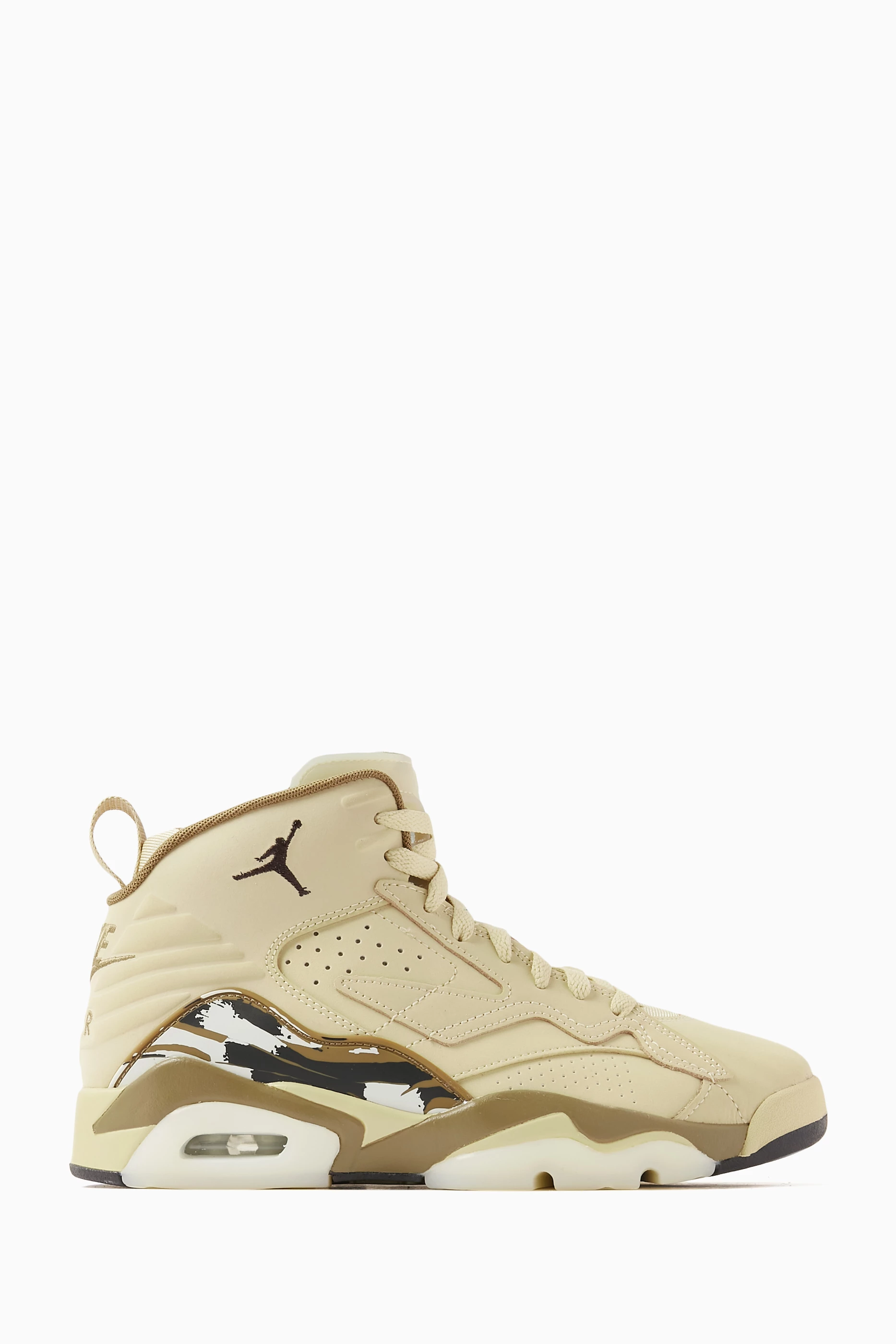 Buy Jordan Neutral Jumpman 3 Peat Sneakers in Leather and Textile For Women Online Ounass Saudi