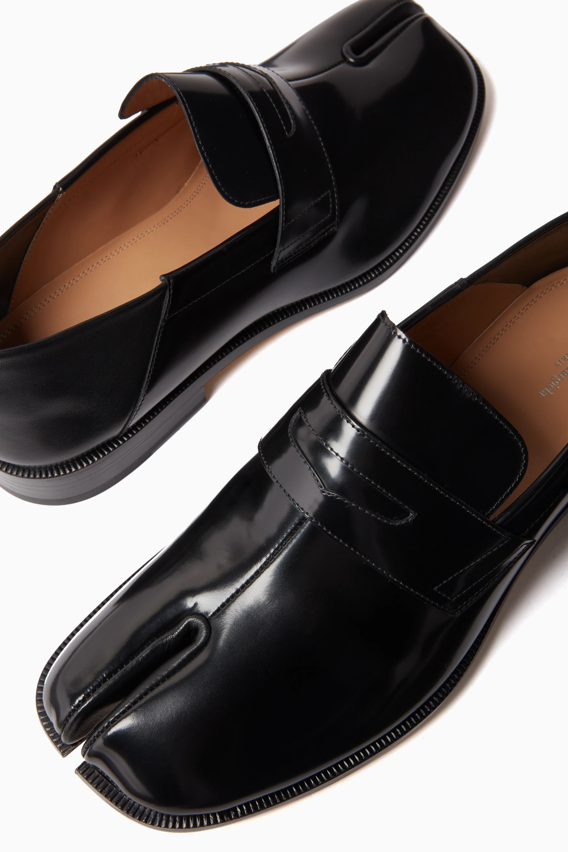 Buy Maison Margiela Black Tabi Split Toe Loafers in Patent Leather For Men Online Ounass Saudi