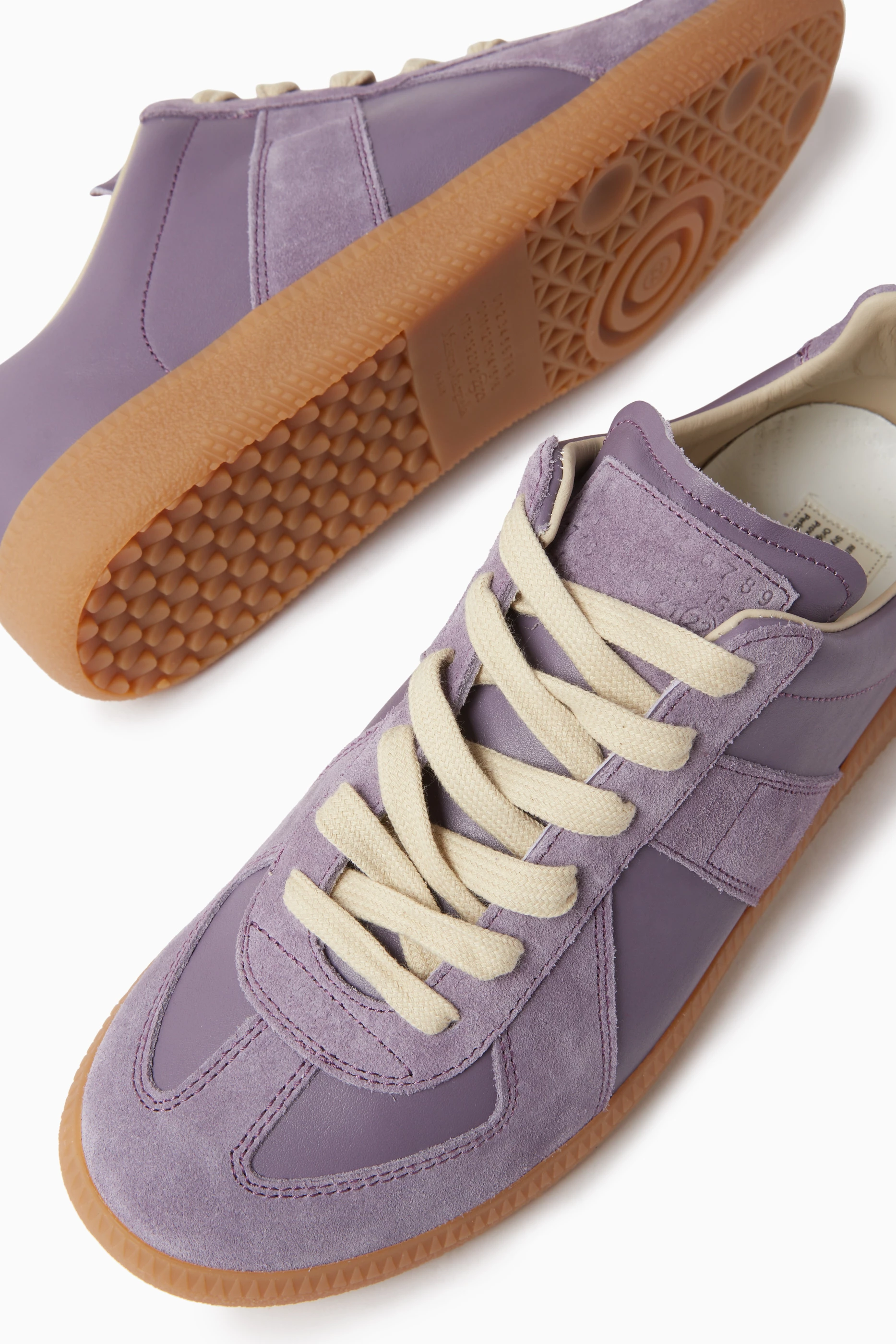 Buy Maison Margiela Purple Replica Sneakers in Nappa Leather