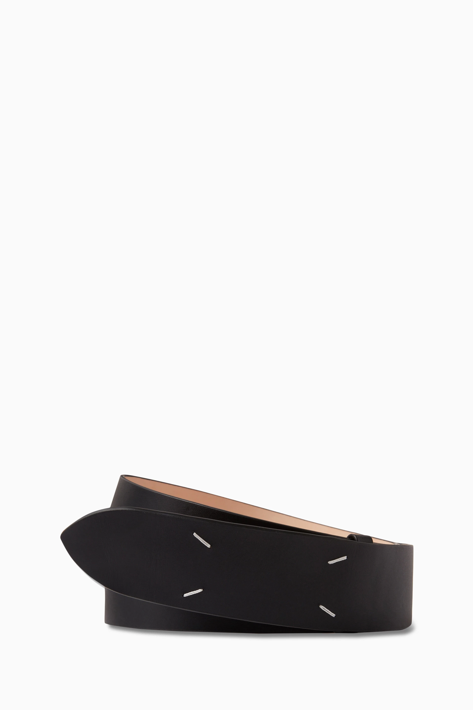 【関税＆送料込み】Maison Margiela Four Stitches Belt Unise Buy Maison Margiela Black Four Stitches Belt in Leather For