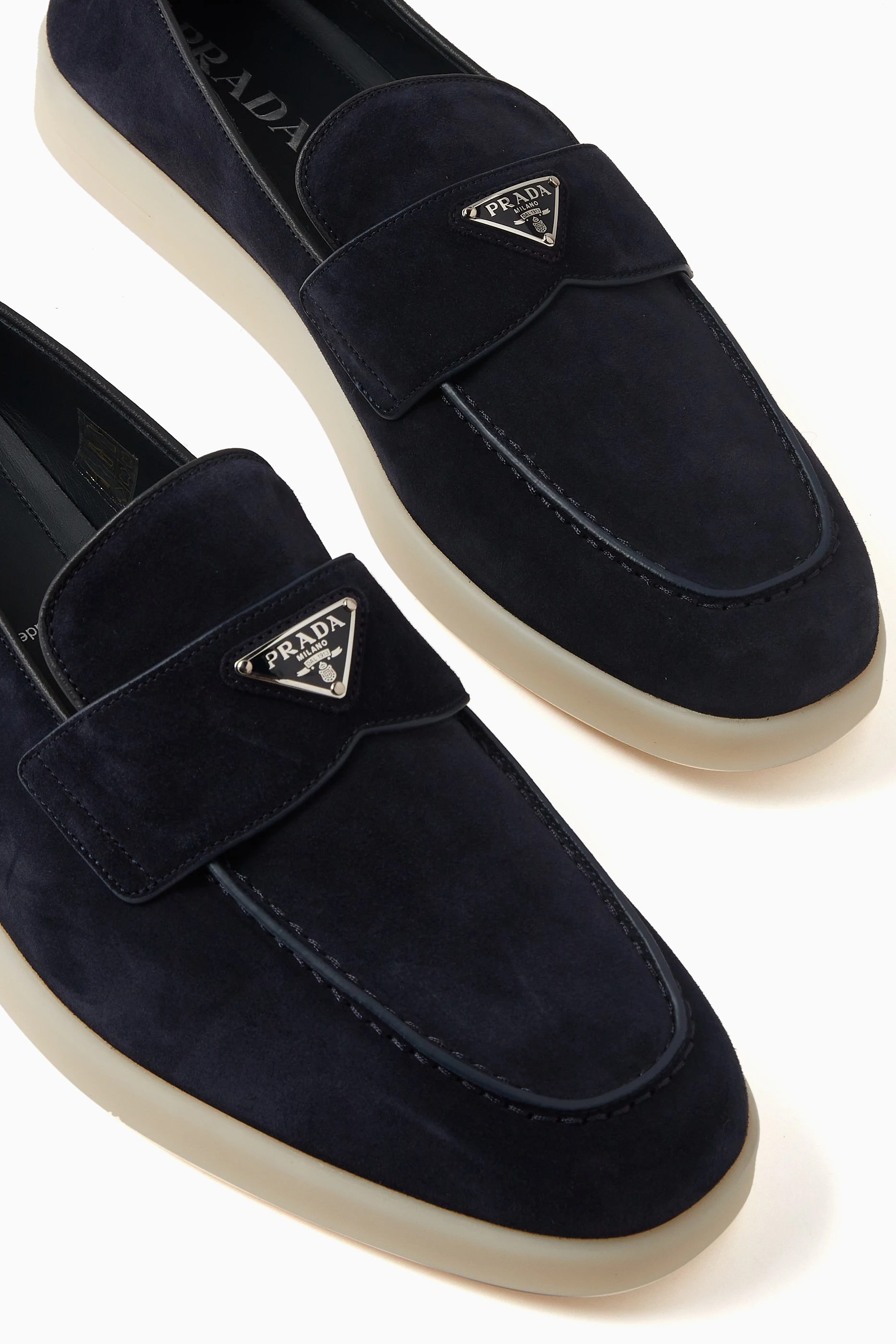 Prada suede loafers discount