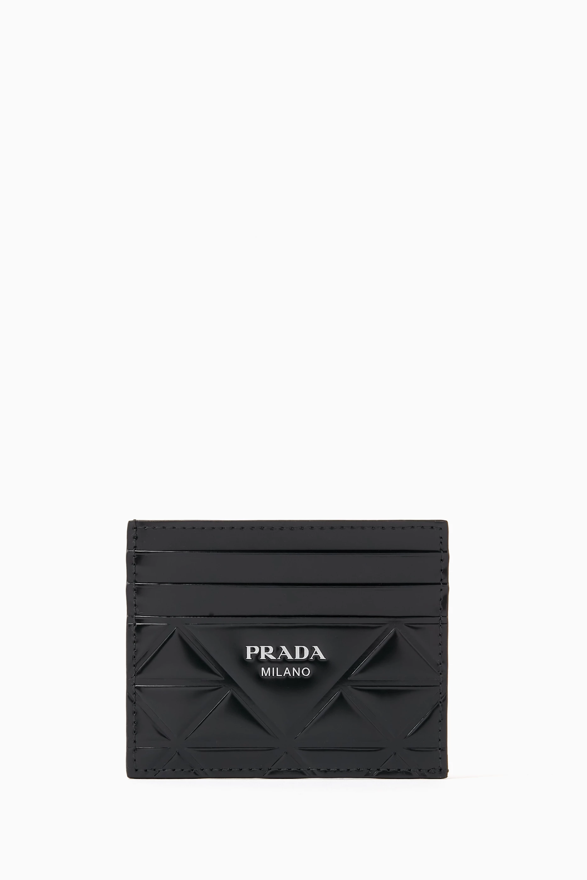 Leather card holder prada 2025