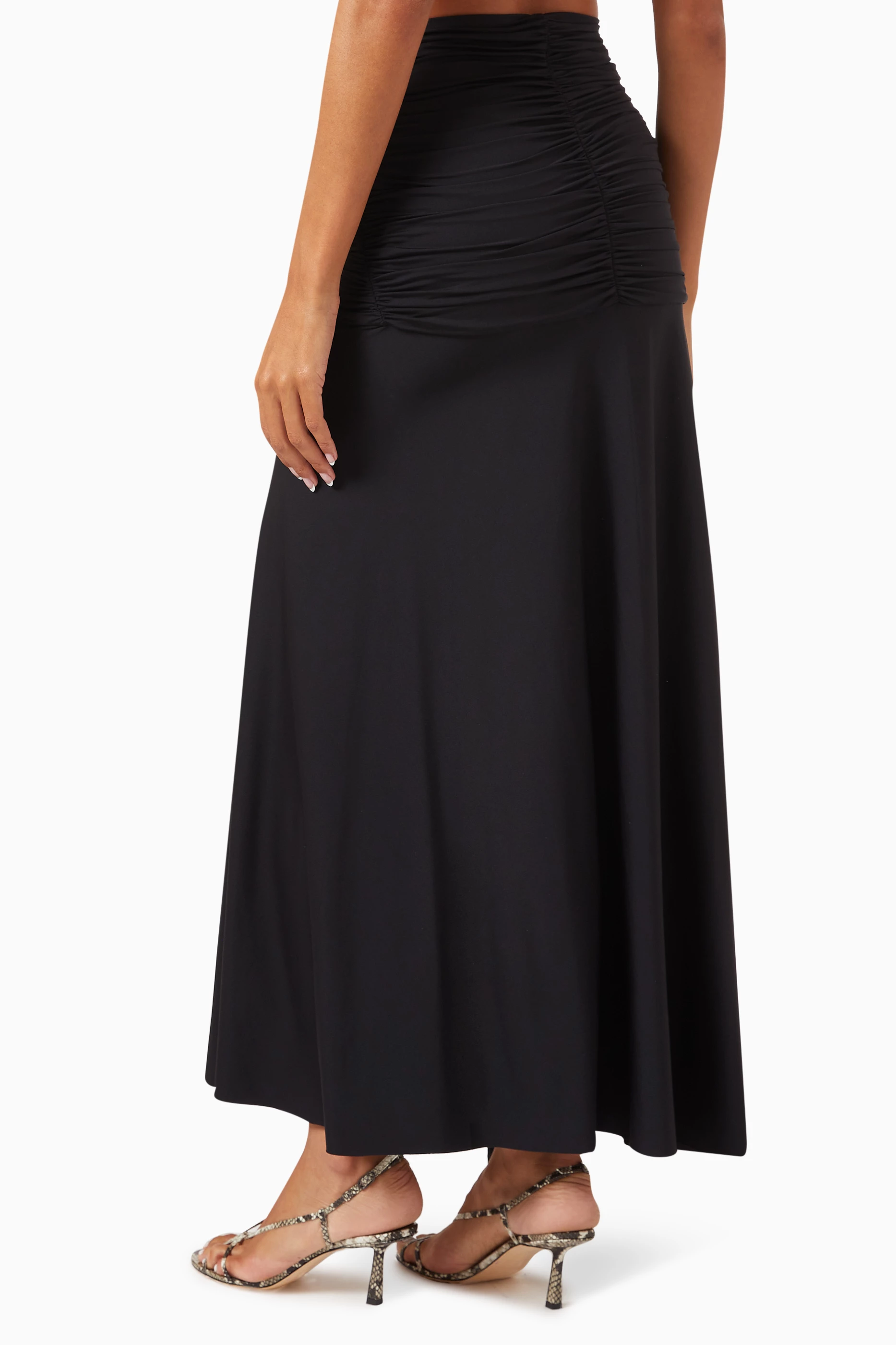 Buy Maygel Coronel Black Karmairi High-waist Maxi Skirt in Stretch