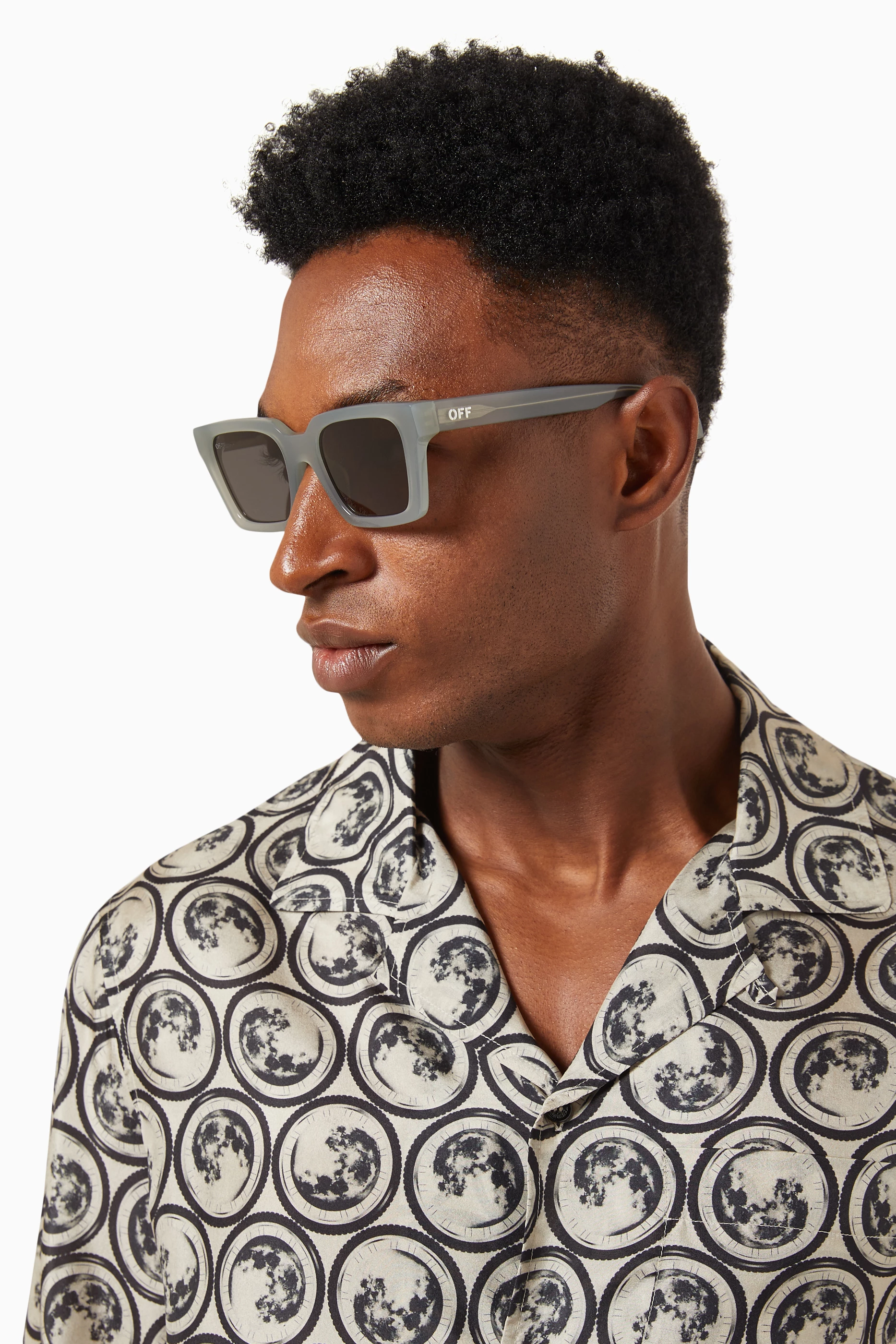 Buy Off-White Grey Palermo Sunglasses in Acetate For Men