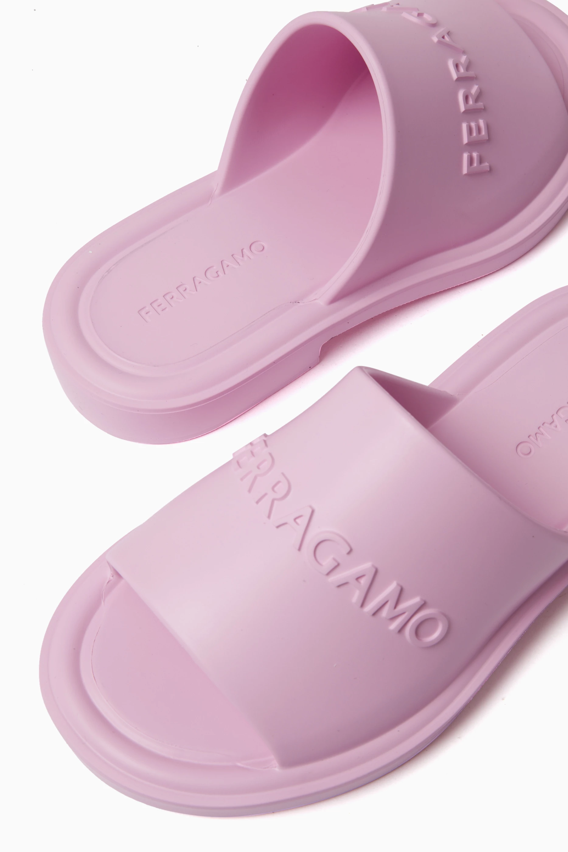 Pink ferragamo slides hot sale