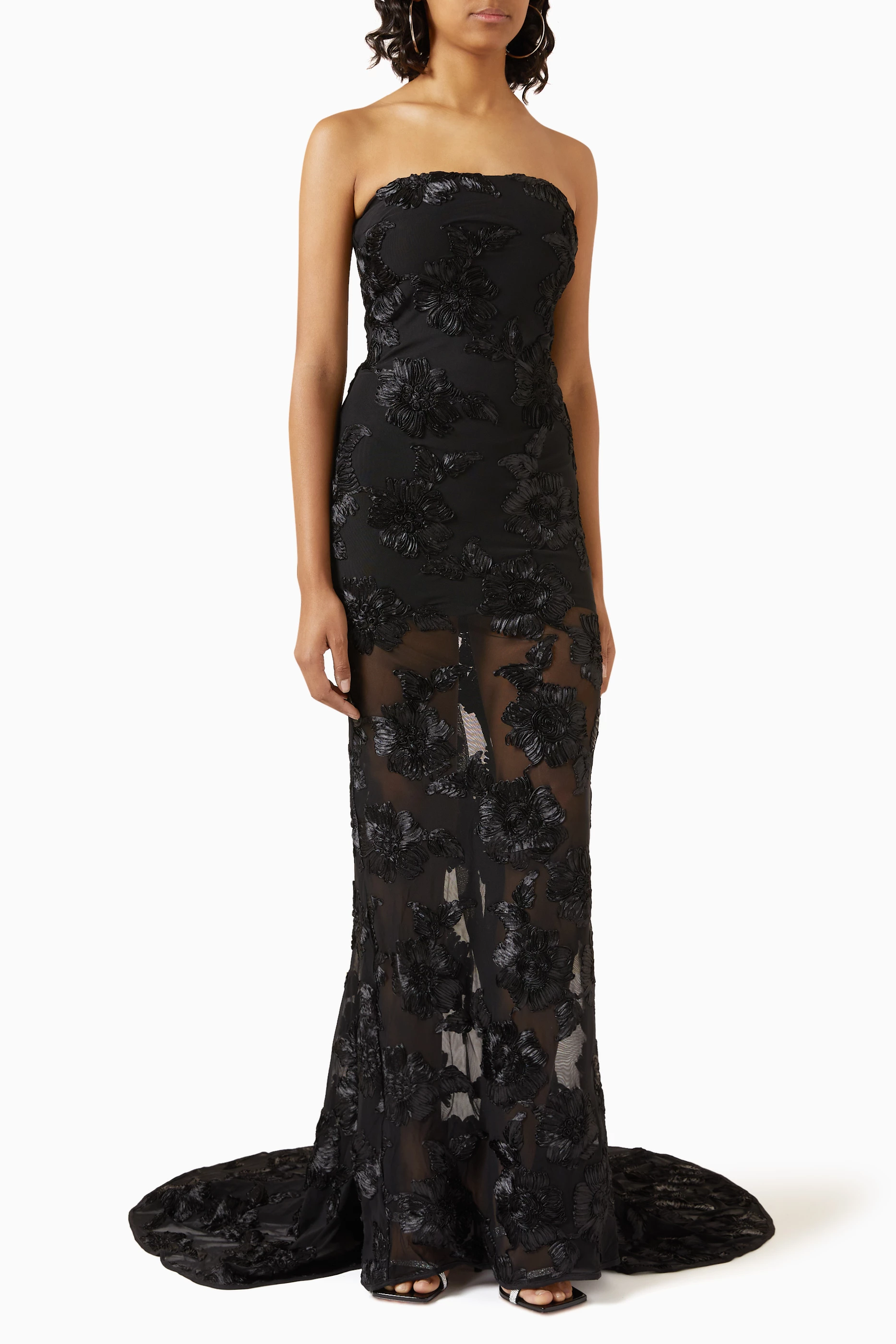 Buy Rotate Birger Christensen Black 3D Floral-embroidered