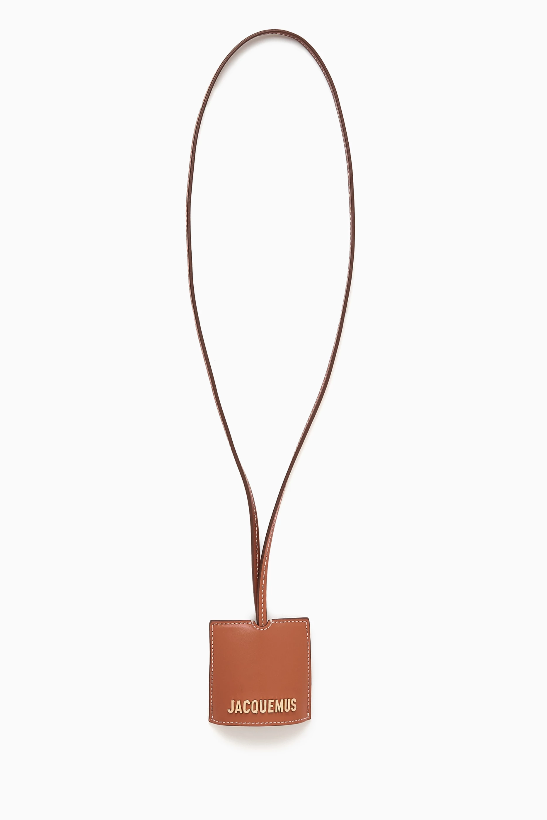 Buy Jacquemus Brown Le Porte Clés Bagage Keychain in Leather For
