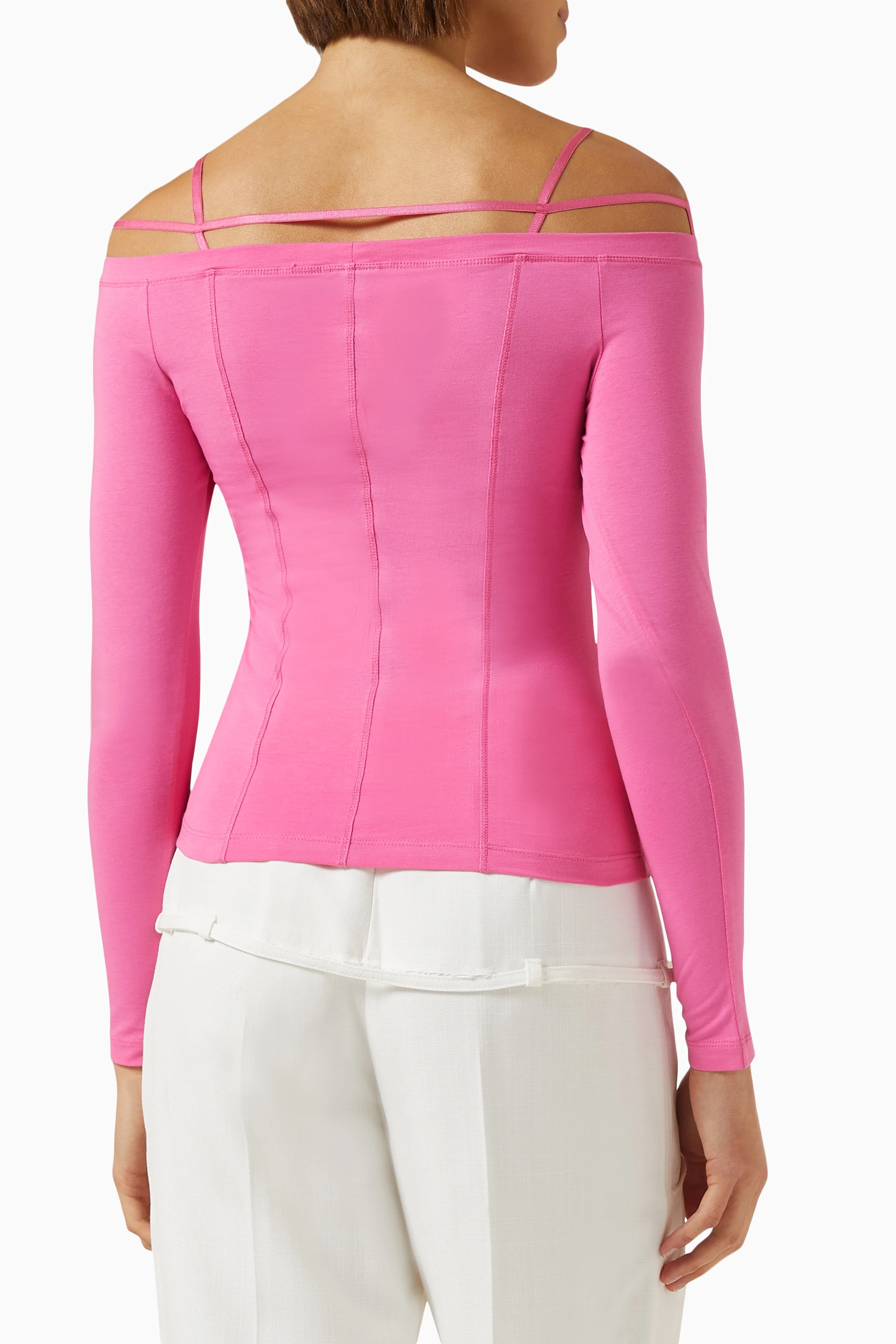 Buy Jacquemus Pink La Sierra Top in Cotton jersey For Women Online