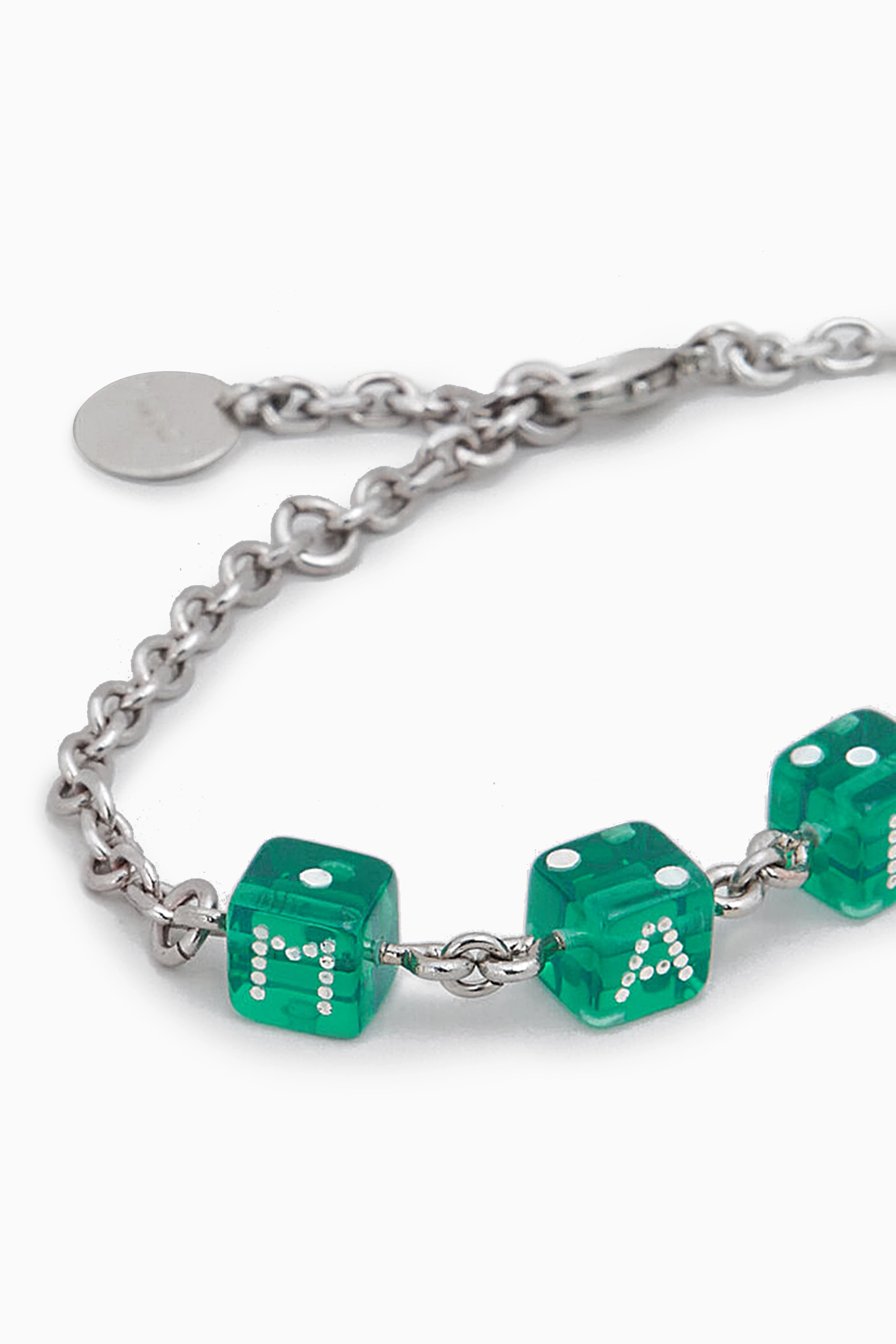Buy Marni Green Dice Charm Bracelet in Silver Brass For Women