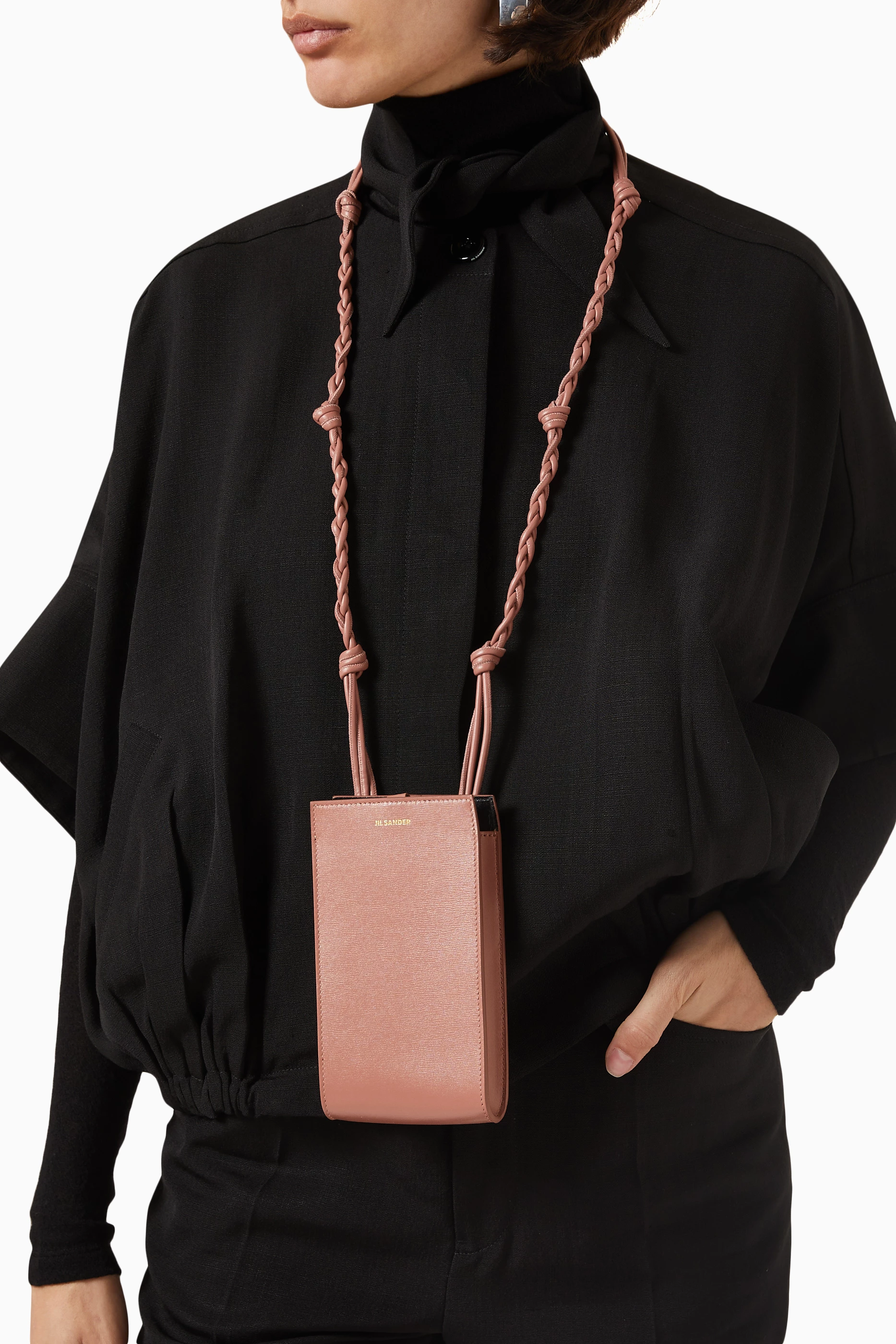 Buy Jil Sander Black Tangle Phone Case in Palmellato Leather