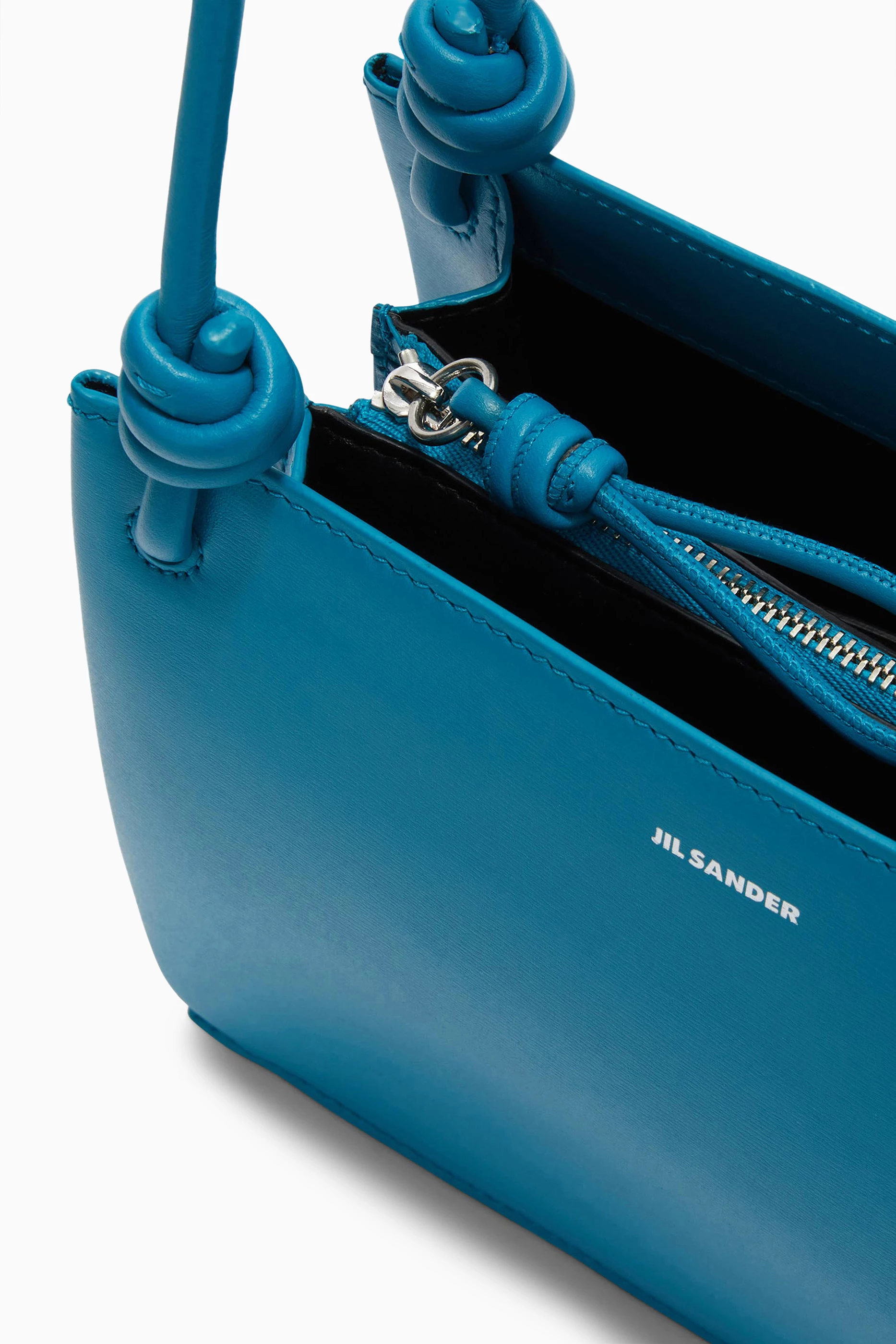 Buy Jil Sander Blue Giro Small Shoulder Bag in Leather For