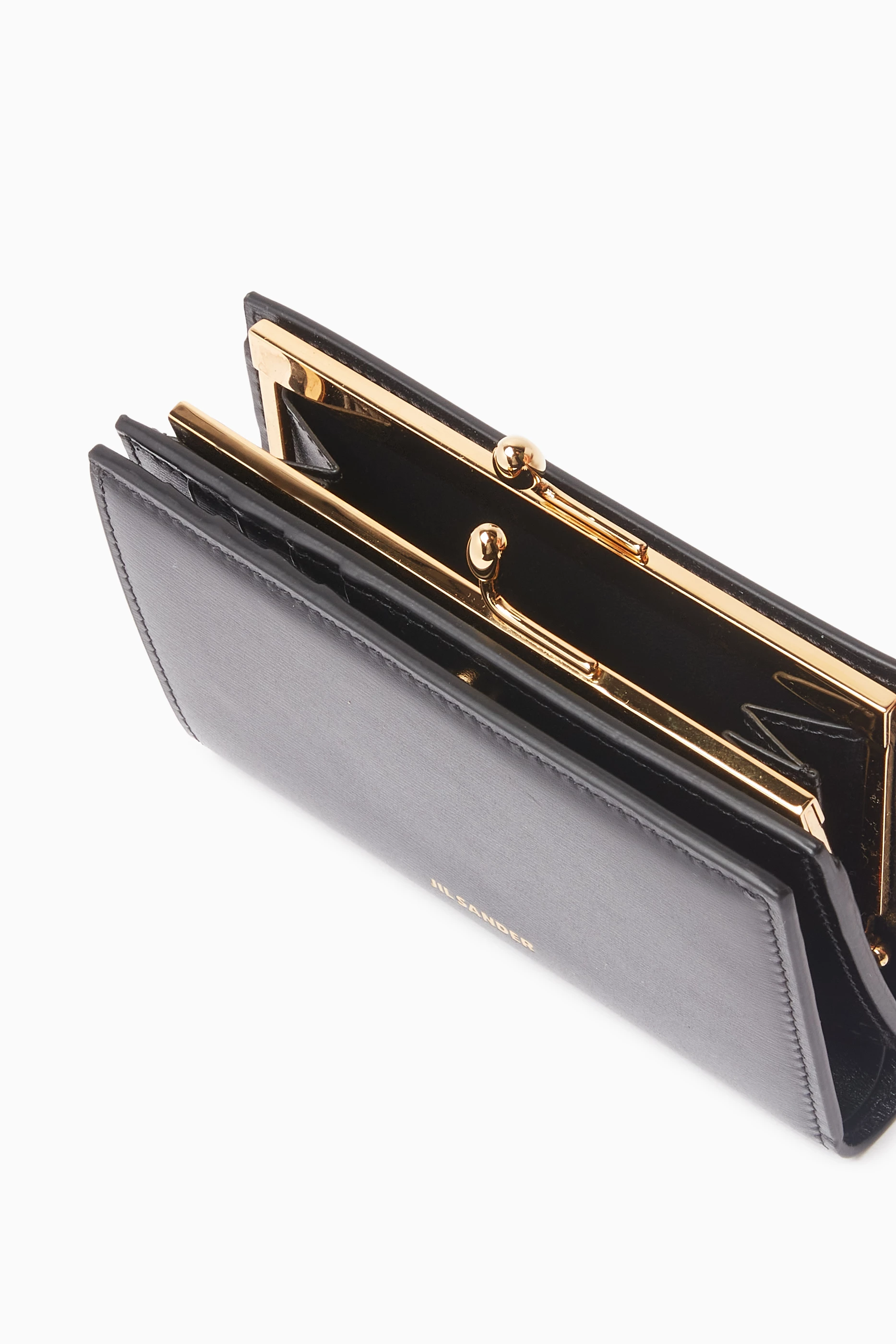 Buy Jil Sander Black Small Goji Purse Wallet in Smooth Leather For