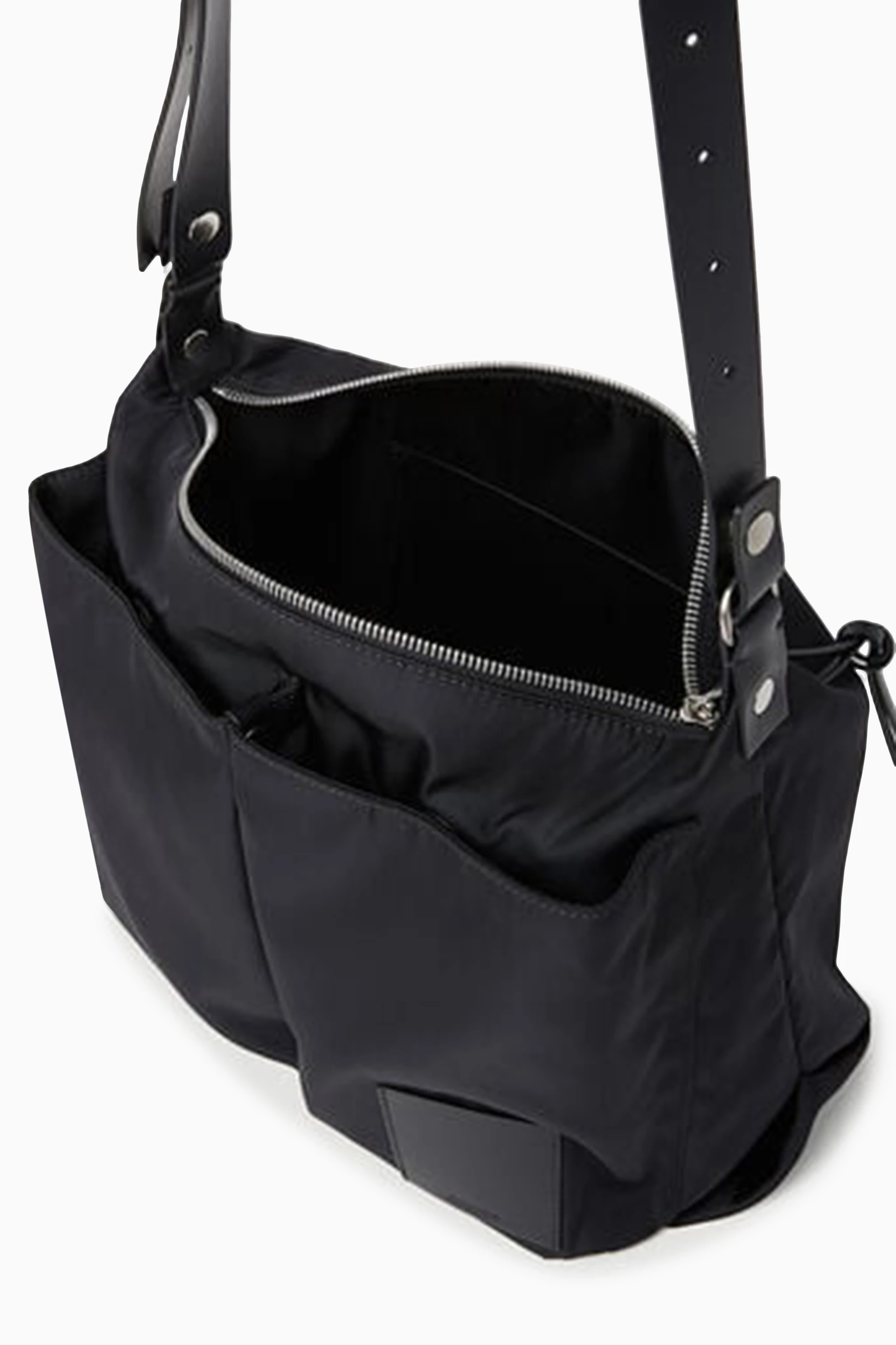 Buy Jil Sander Black Pilot Crossbody Bag in Eco Nylon For Men 