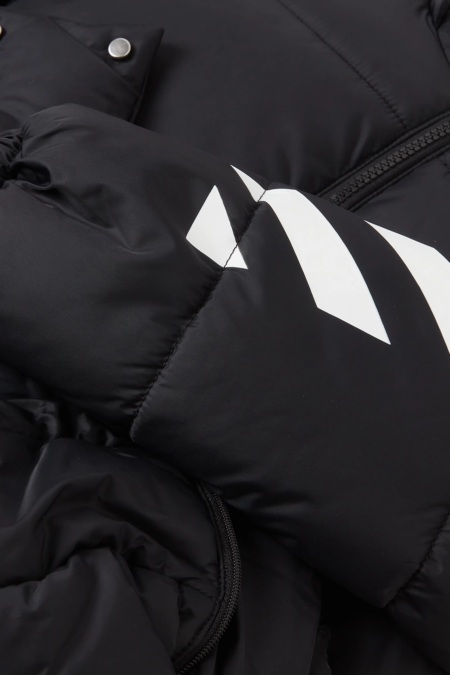 Off white diagonal brushed down jacket top