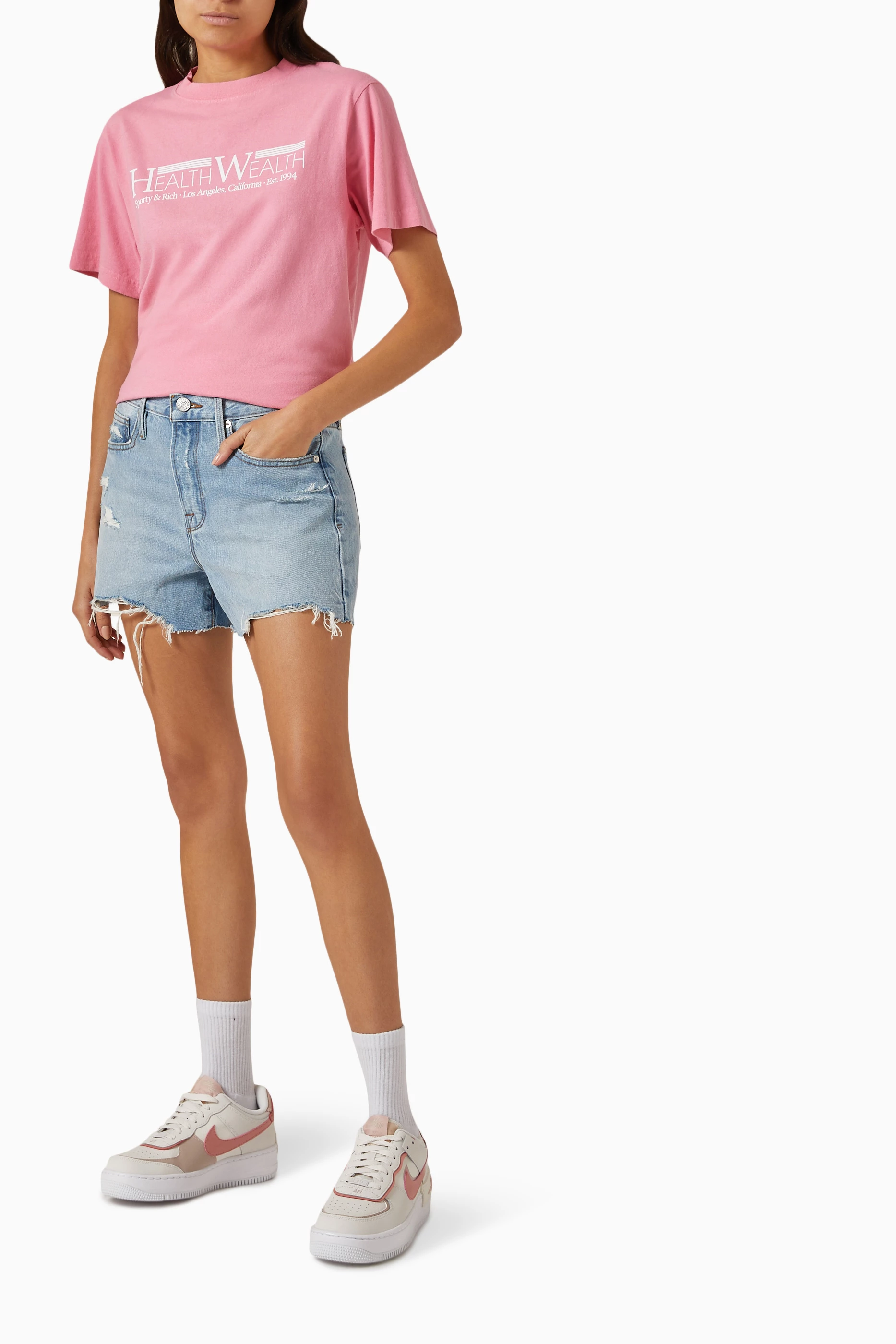 Buy Sporty & Rich Pink Health Wealth 94 T-shirt in Cotton