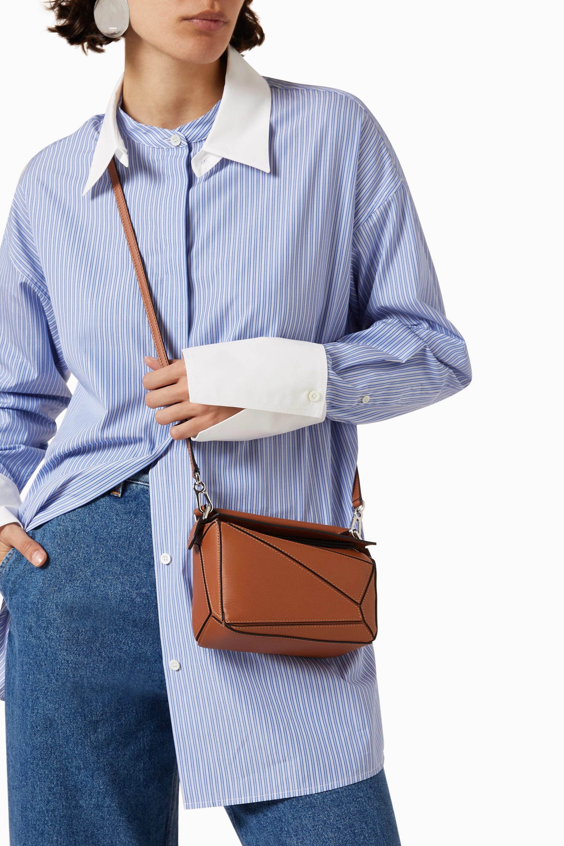 Street Style Loewe Puzzle Small Tan Street Style Loewe Puzzle Bag - Main Image