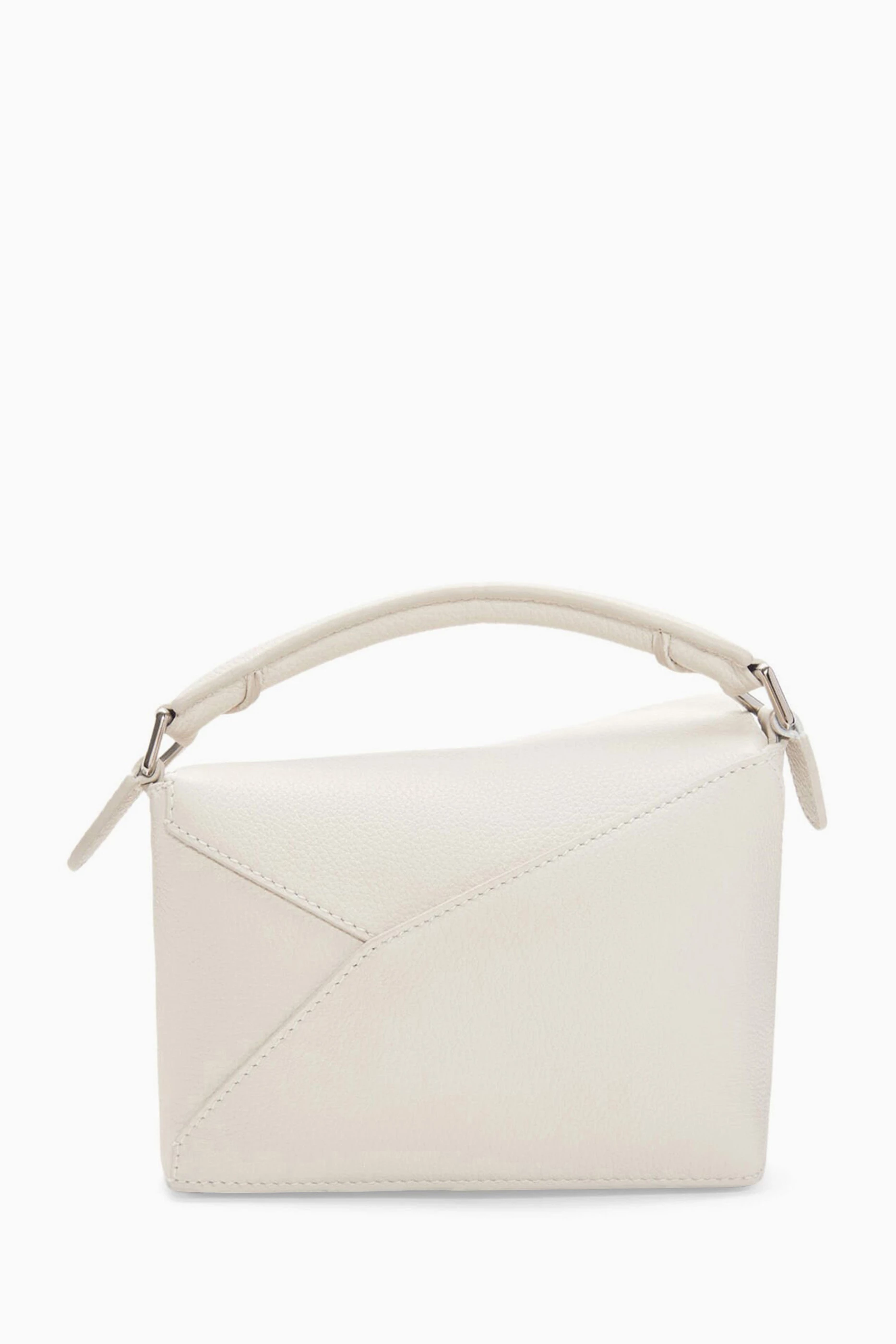Buy LOEWE White Mini Puzzle Bag in Soft Grained Calfskin For Women