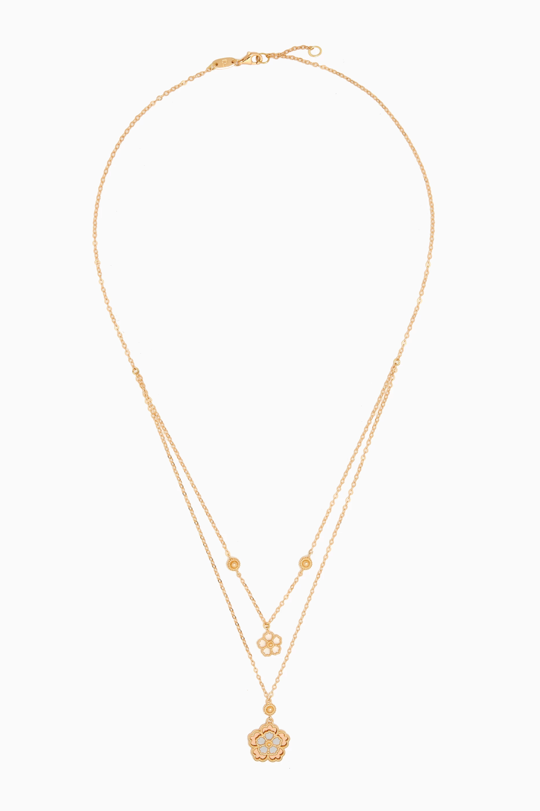 تسوق قلادة فرفشة جياردينو اورو بطبقات ذهب أصفر وأبيض عيار 18