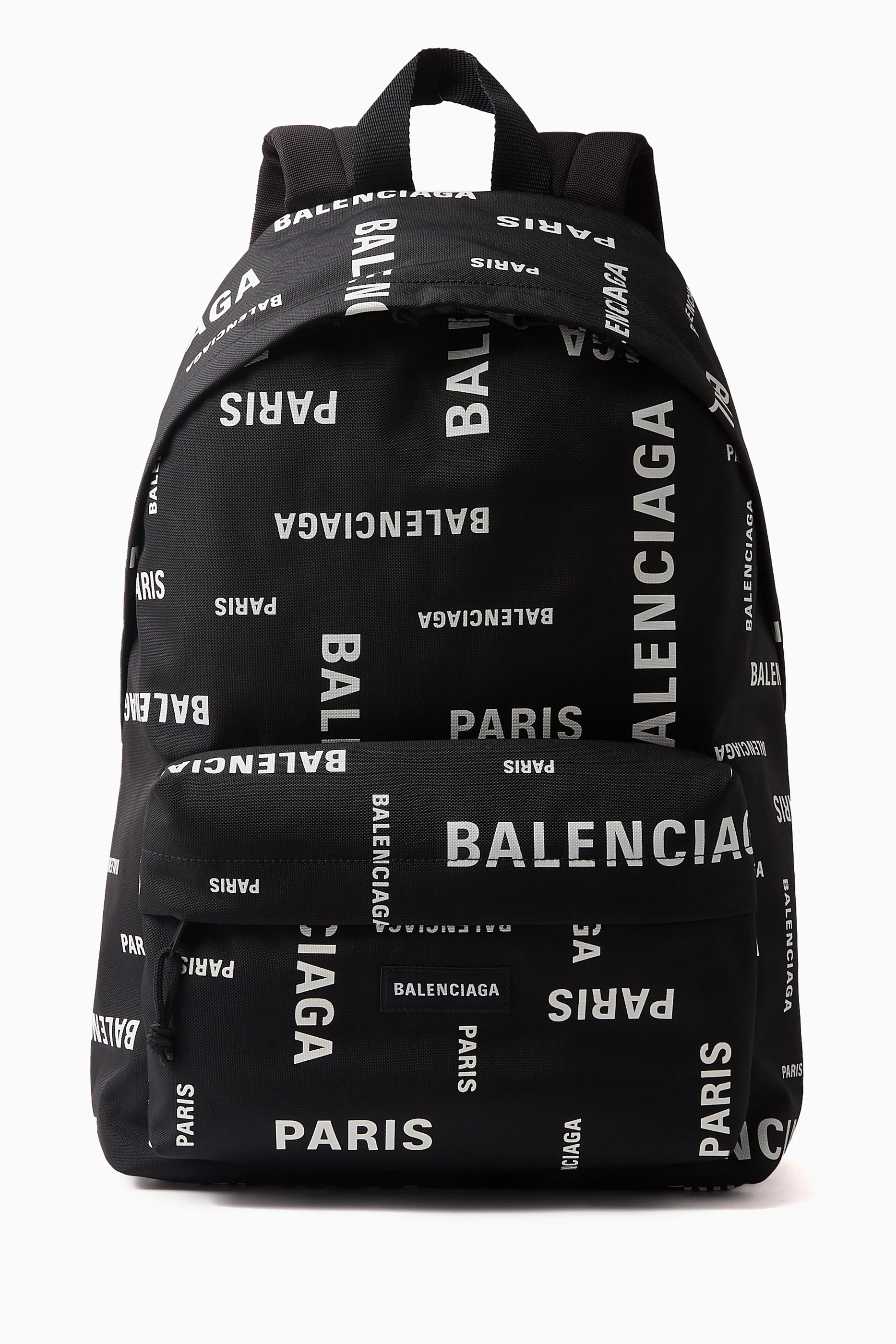 Buy Balenciaga Black Explorer All over Logo Backpack in Recycled Nylon For Men Online Ounass Saudi