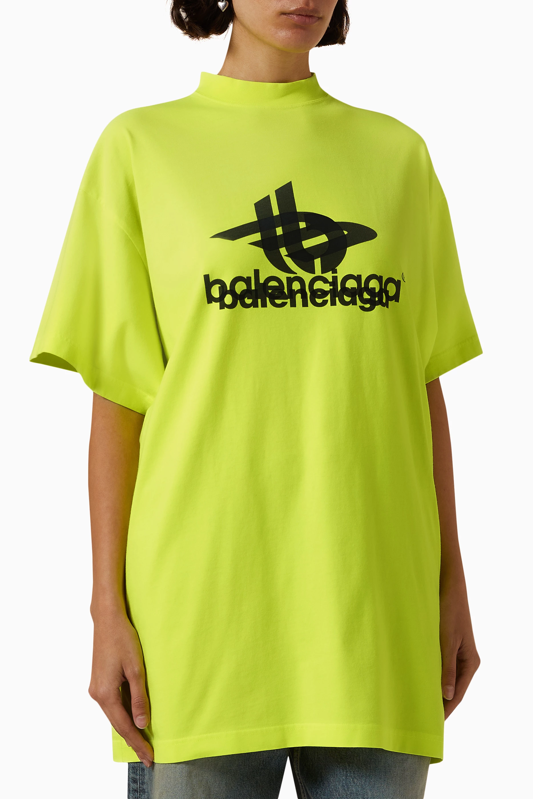 Buy Balenciaga Yellow Layered Sports Oversized T-shirt in Jersey For UNISEX  Online | Ounass Saudi