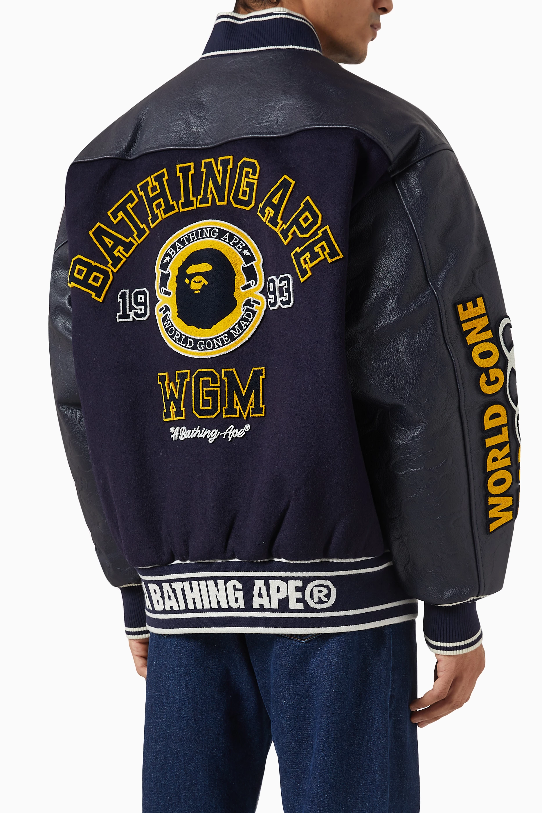 ジャケット・アウター a bathing ape BAPE PATCH VARSITY JACKET