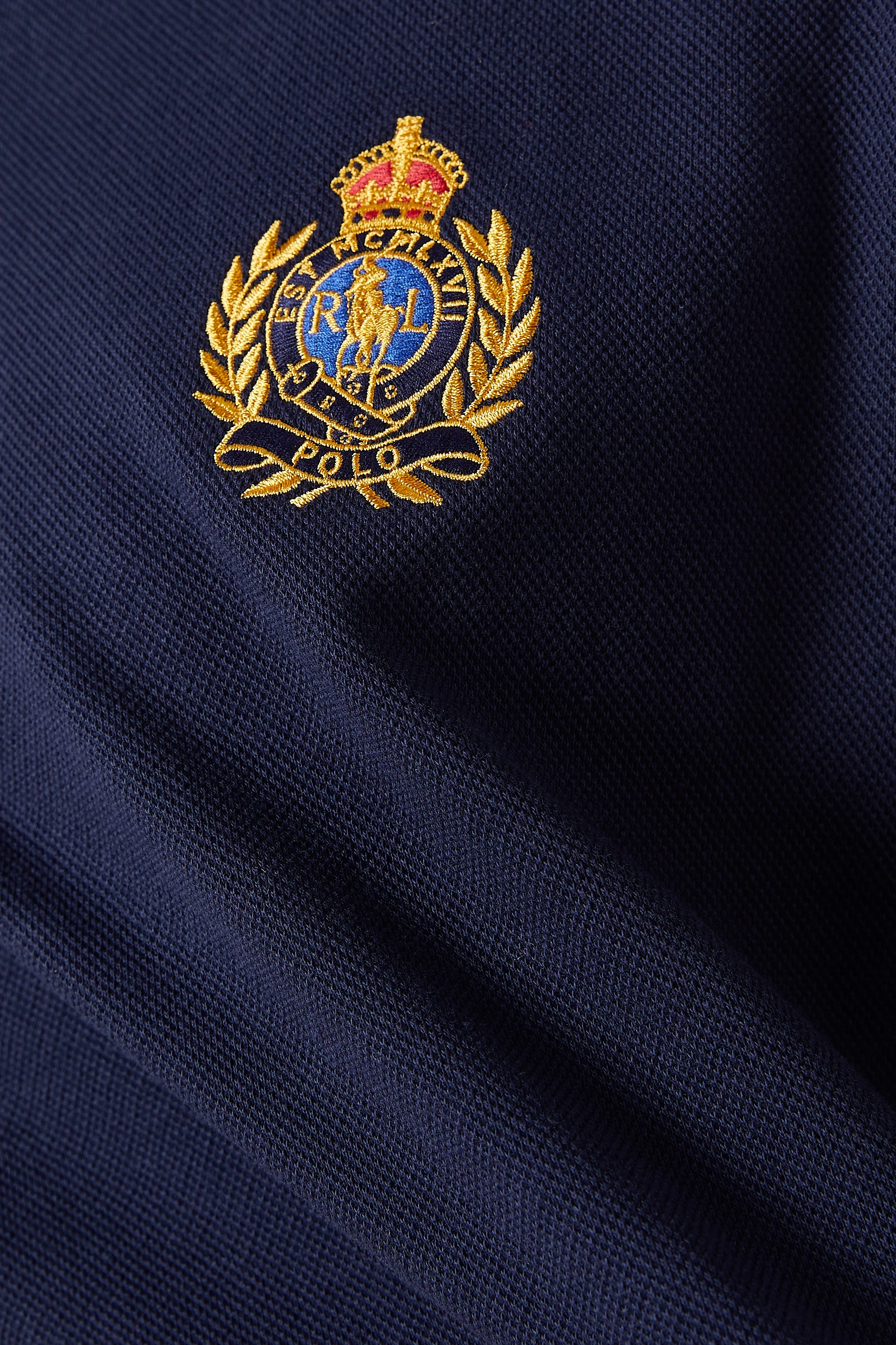 Buy Polo Ralph Lauren Blue Polo Crest Polo Shirt in Cotton blend For Men Online Ounass Saudi