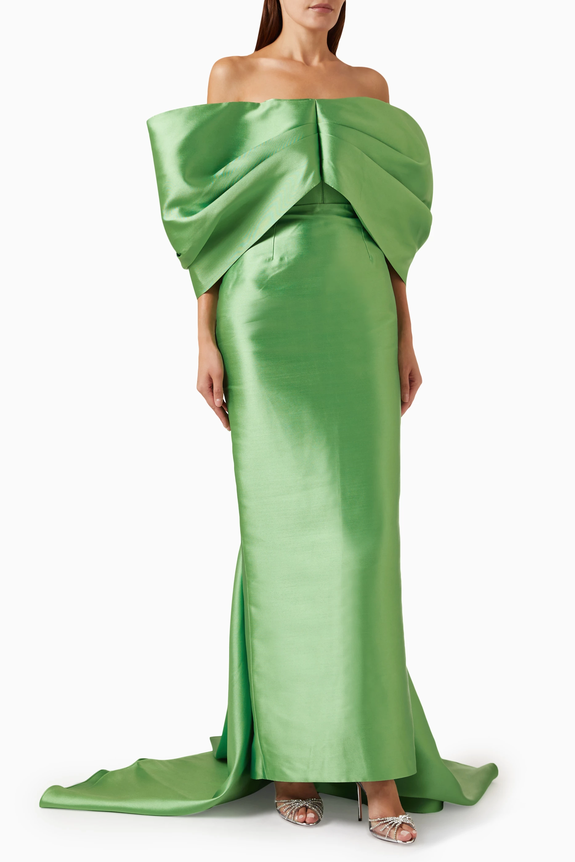 Buy Solace London Green Delphina Maxi Dress in Crepe-knit For Women Online  | Ounass Saudi