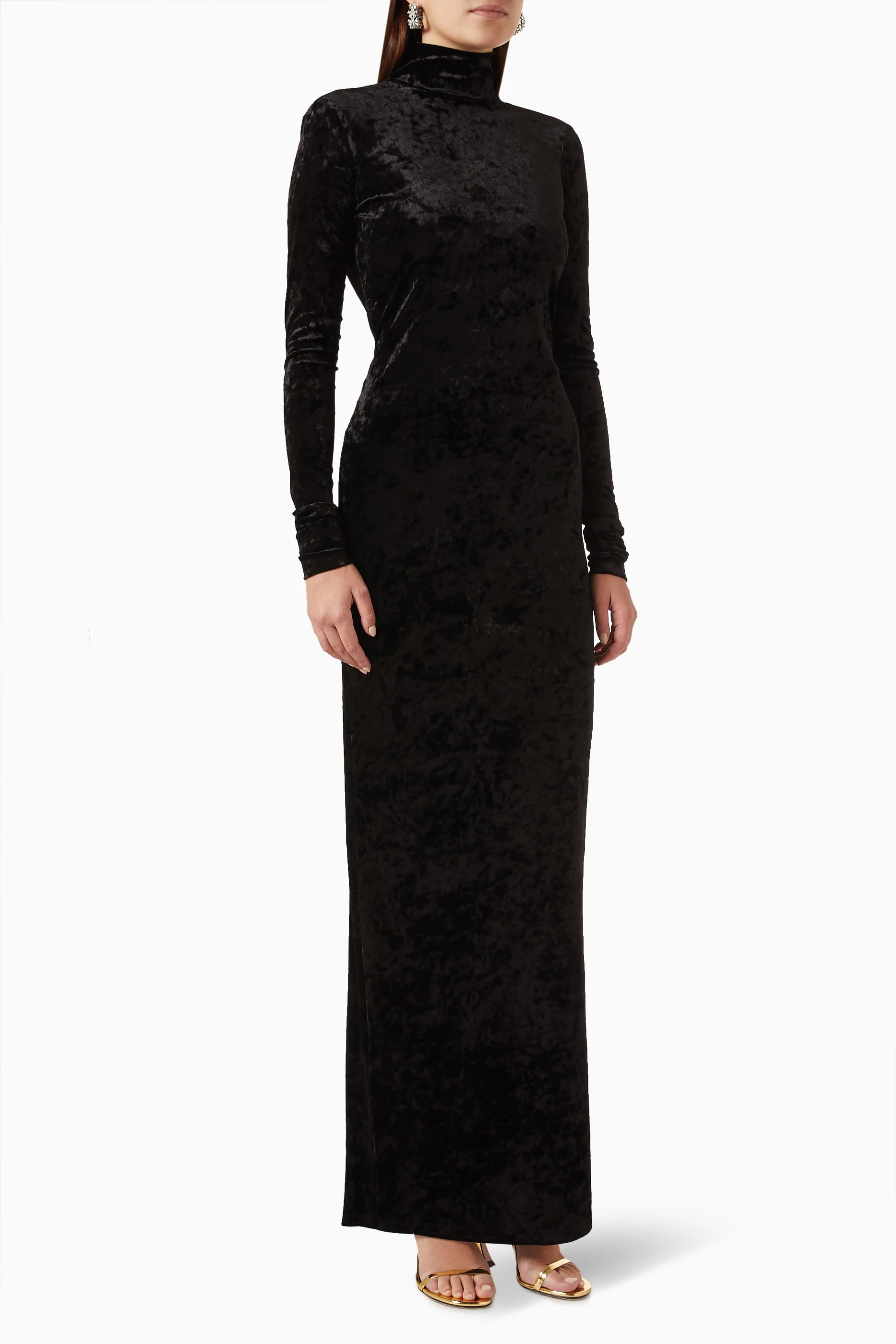 Buy PINKO Black Axel Open-back Maxi Dress in Velvet For Women